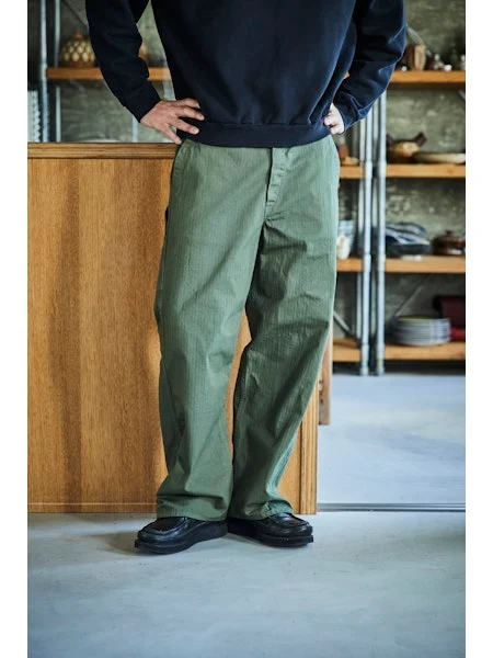 orSlow WIDE FIT FRENCH WORK PANTS (UNISEX) - Army Green - Image 11
