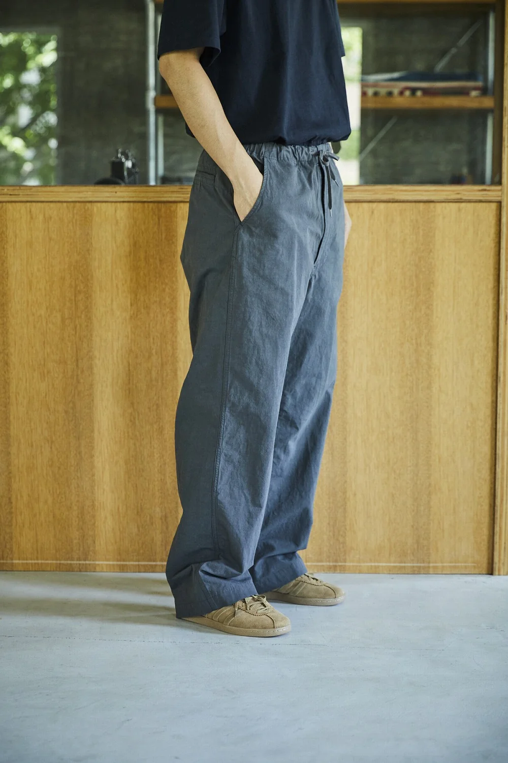 orSlow Wide Fit New Yorker Pants - Charcoal Gray - Image 3