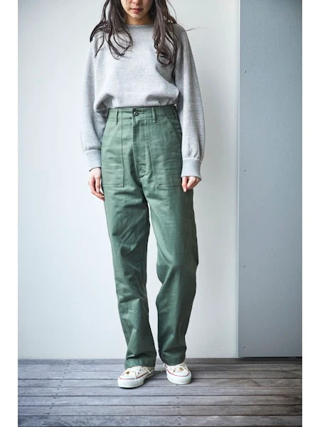 orSlow Women's High Waist Fatigue Pants - Green 16 - Image 3