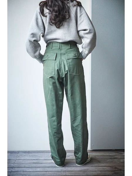 orSlow Women's High Waist Fatigue Pants - Green 16 - Image 5