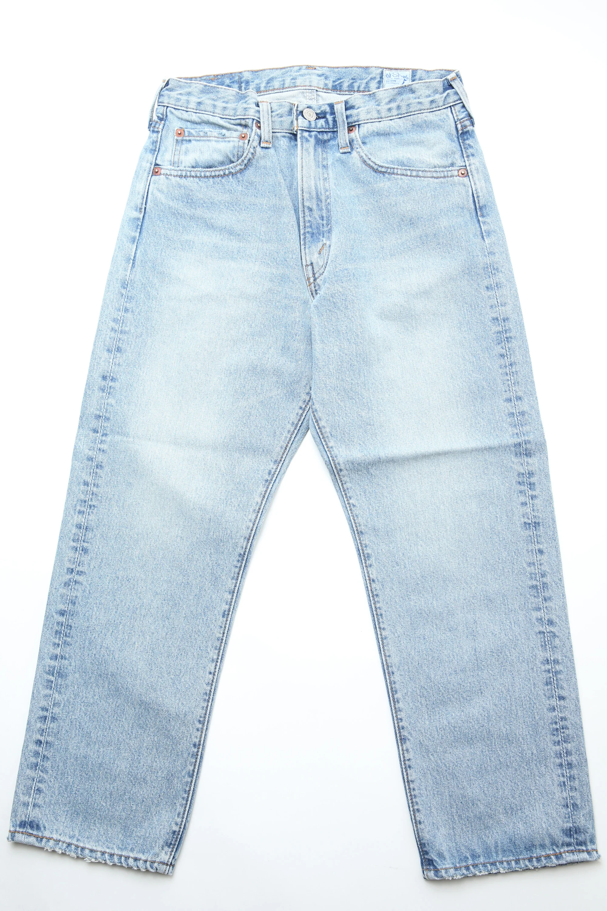 orSlow Women's SHORT LENGTH 105 90'S DENIM SKY BLUE (*ZIPPER FLY) - Image 21
