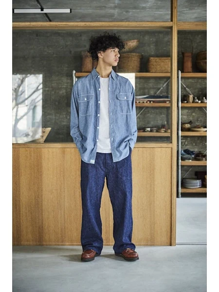 orSlow Work Shirt - Chambray - Image 2