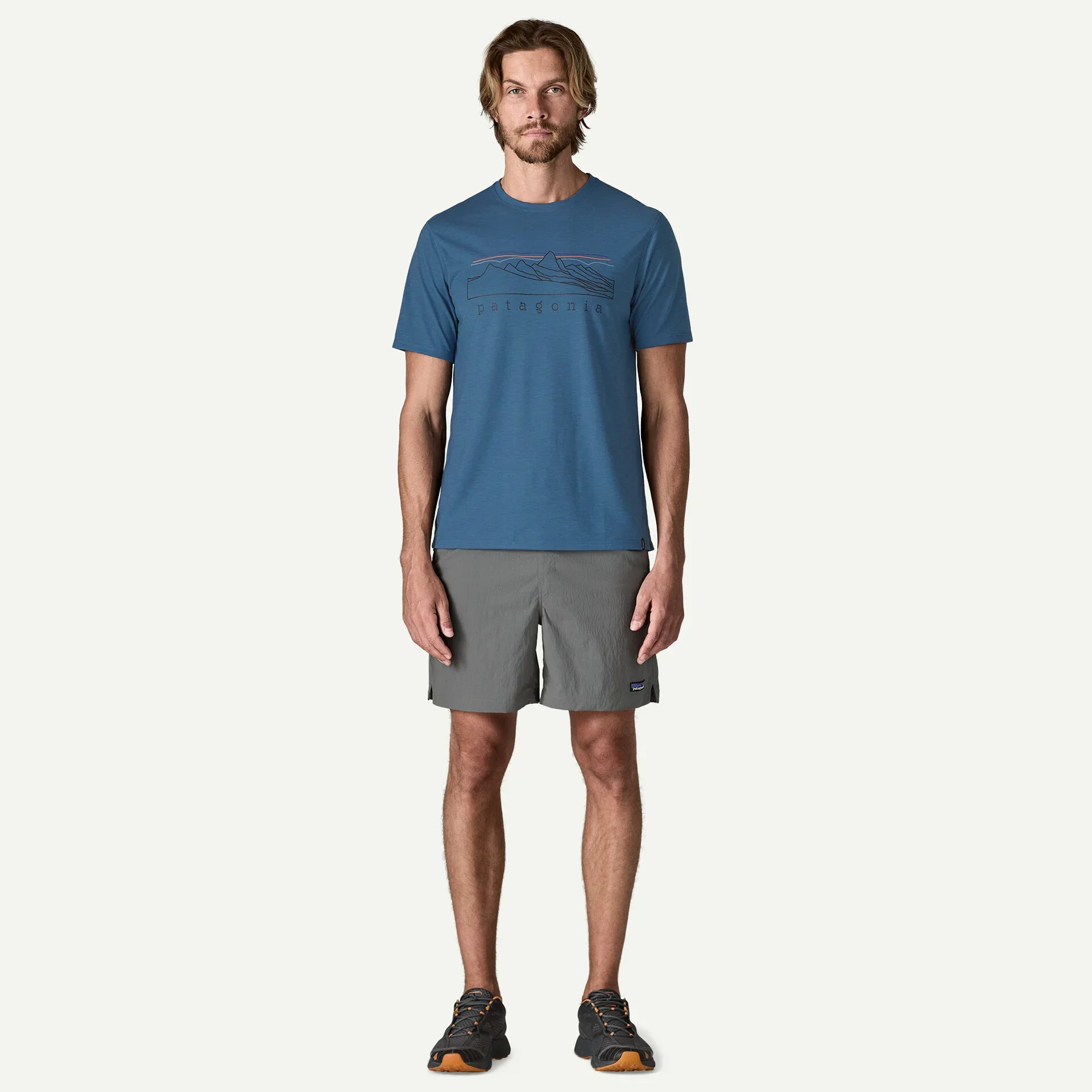 Patagonia Men's Capilene Cool Trail Shirt - Stratapeaks: Aquatic Blue - Image 4