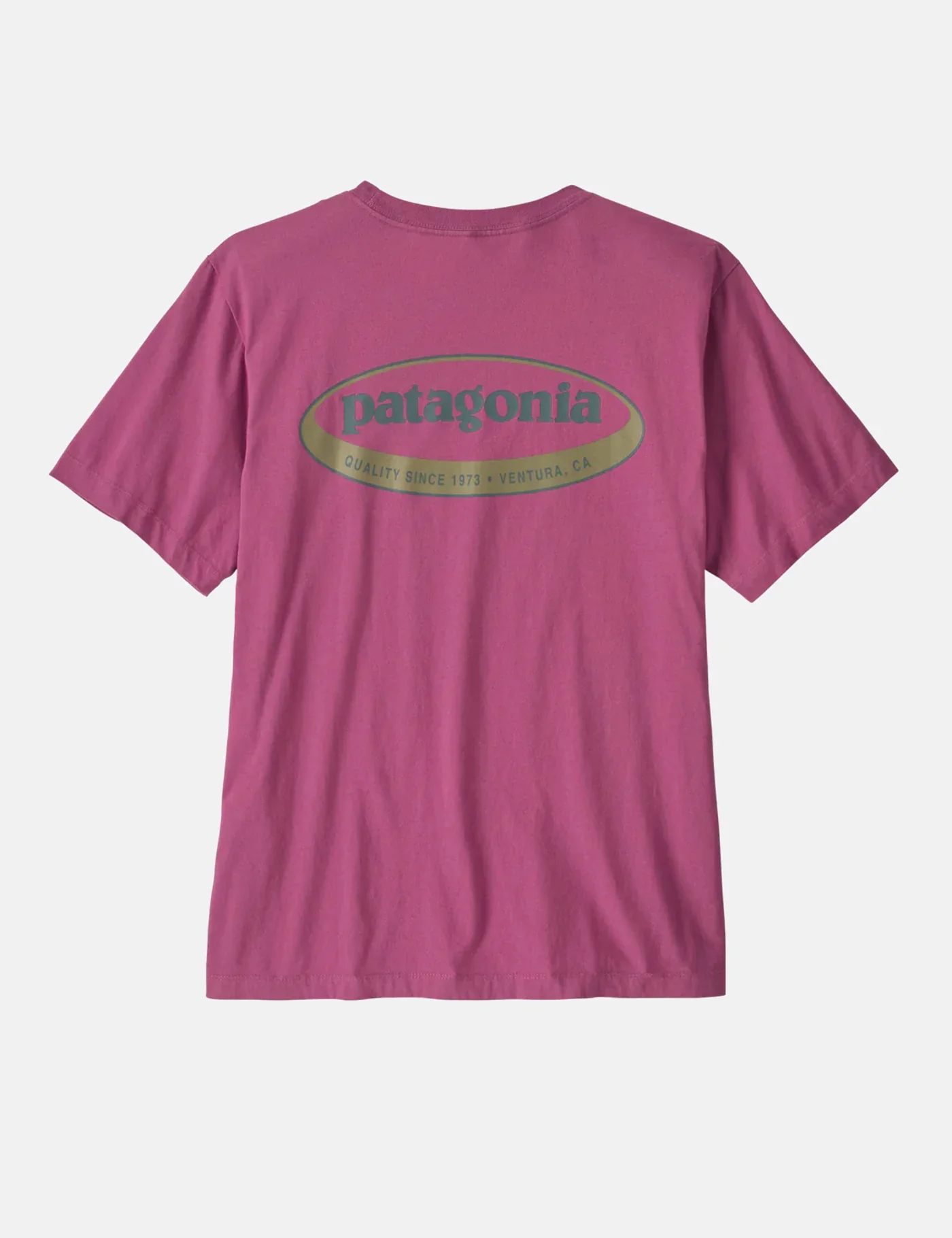 Patagonia Mens 95 Oval Logo T-Shirt - Faded Magenta - Image 2