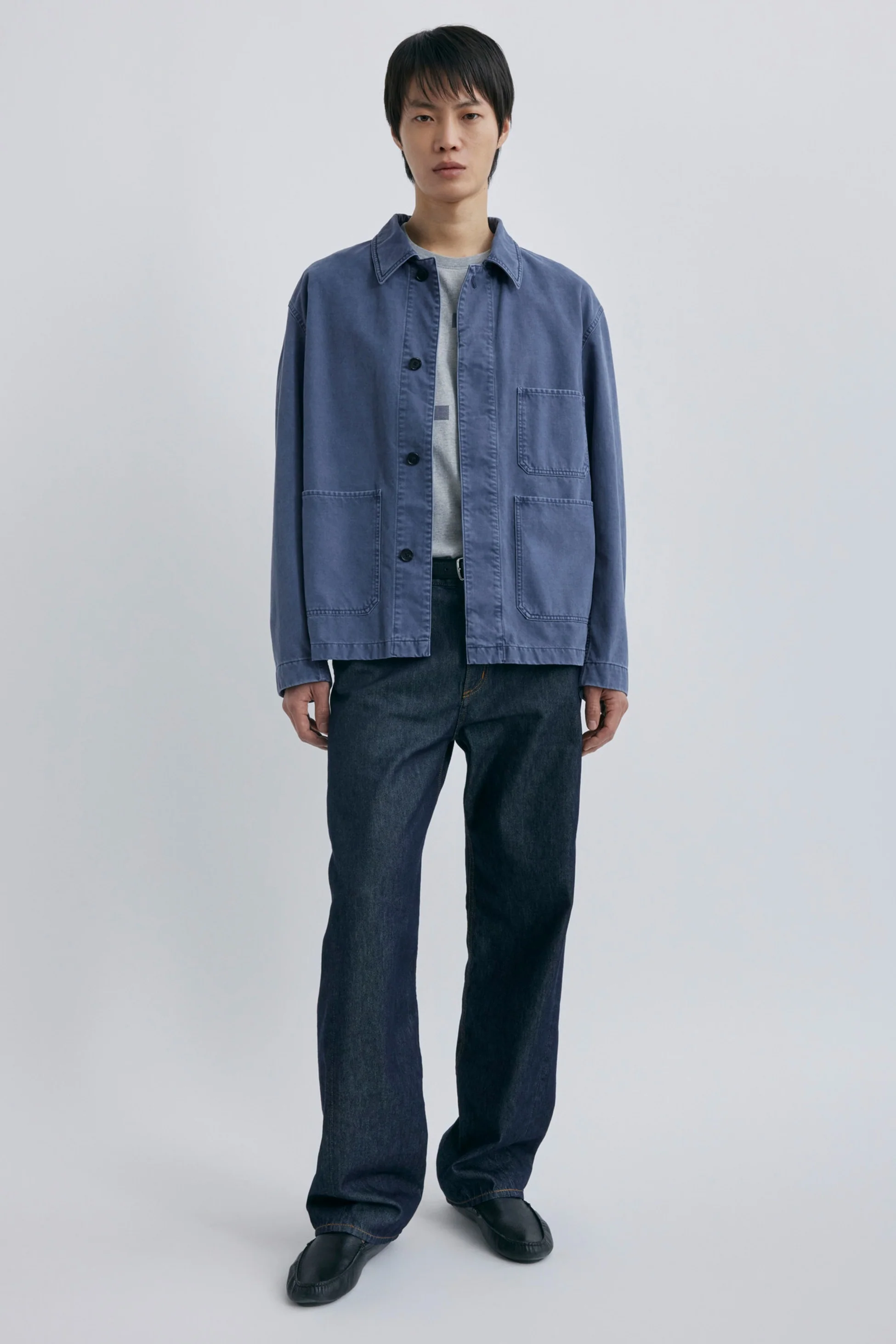 Pottery Brushed Cotton Work Jacket - French Blue - Image 2