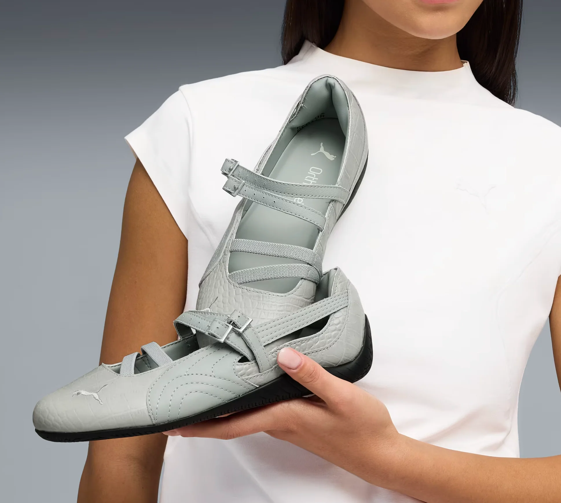 Puma - Speedcat Ballet Flats (White/Vapor Gray) - Image 3