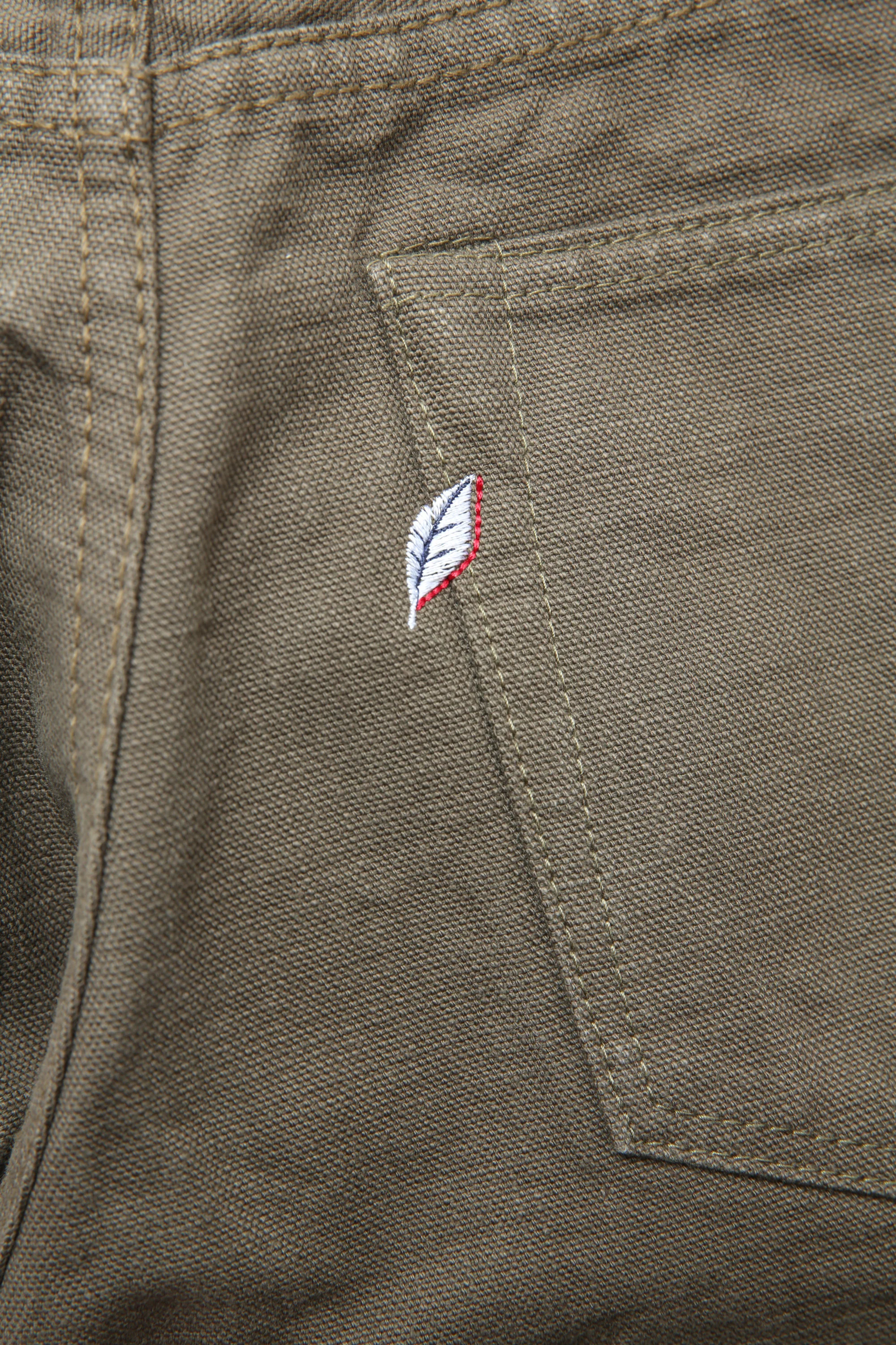 Pure Blue Japan [1175-OLV] Men's Woven Heavy Duck Cloth Relaxed Tapered Wash - Olive - Image 19