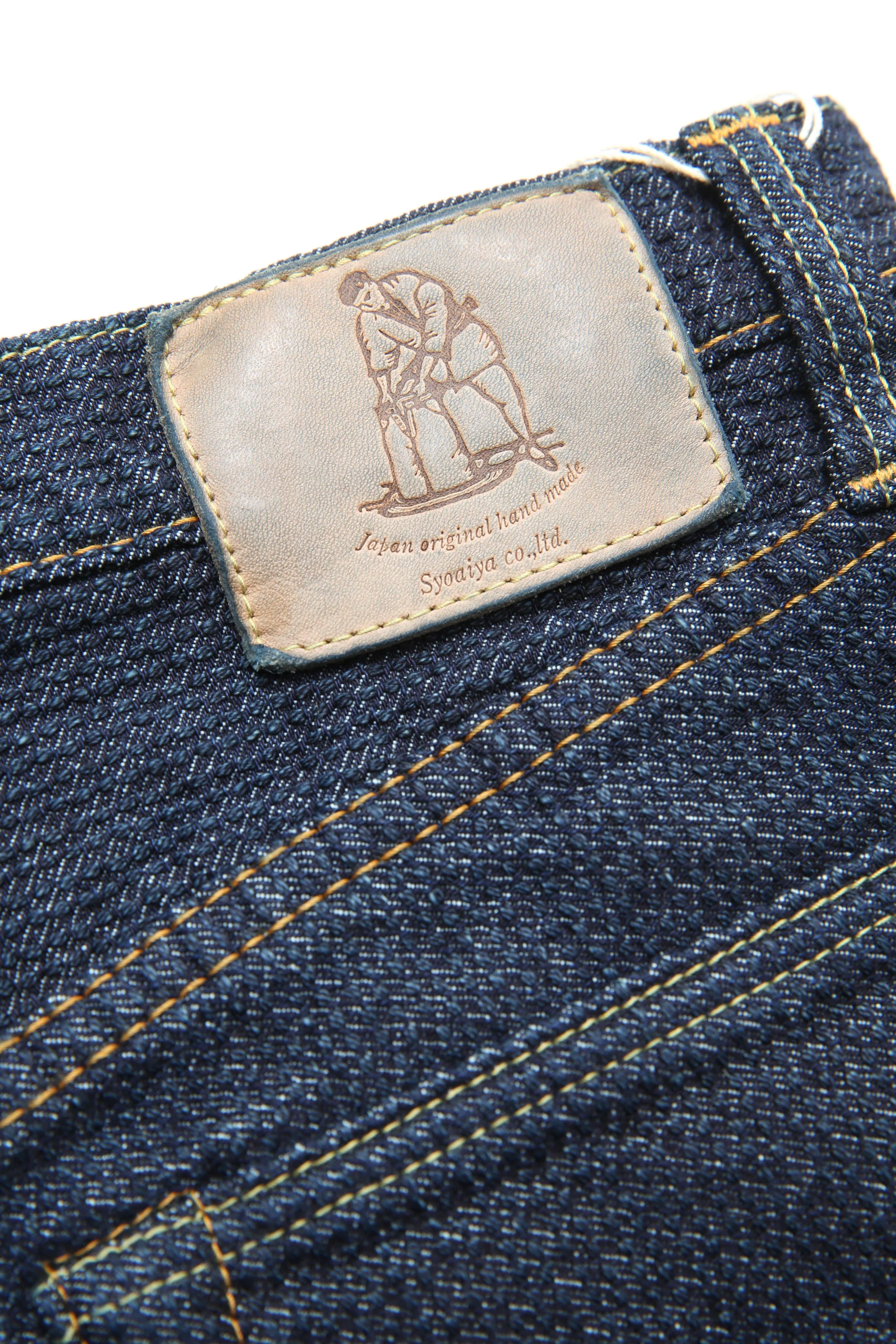 Pure Blue Japan [1170-2-ID] Men's Woven Sashiko Pants Relaxed Tapered Wash - Indigo × Indigo - Image 10
