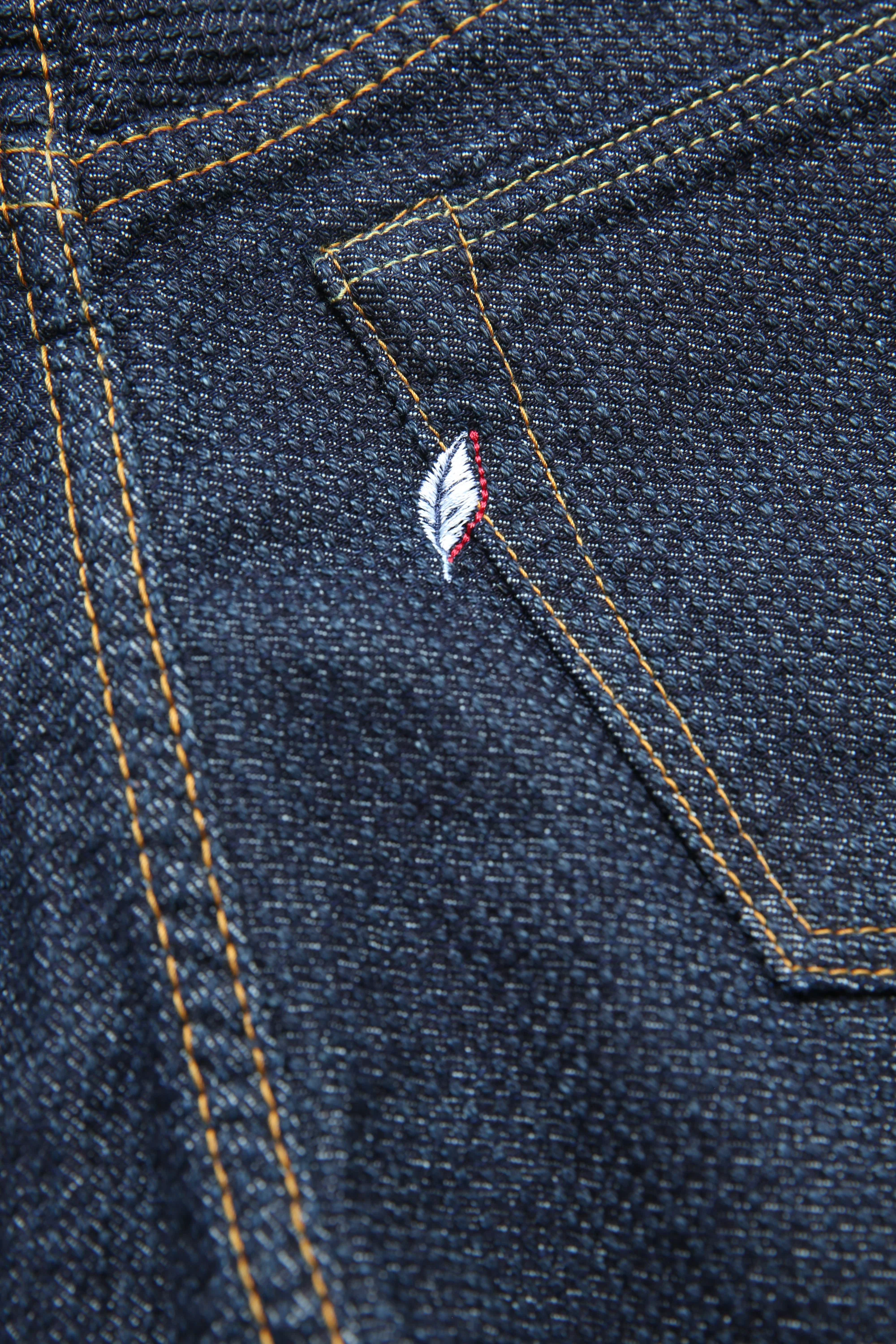 Pure Blue Japan [1170-2-ID] Men's Woven Sashiko Pants Relaxed Tapered Wash - Indigo × Indigo - Image 11