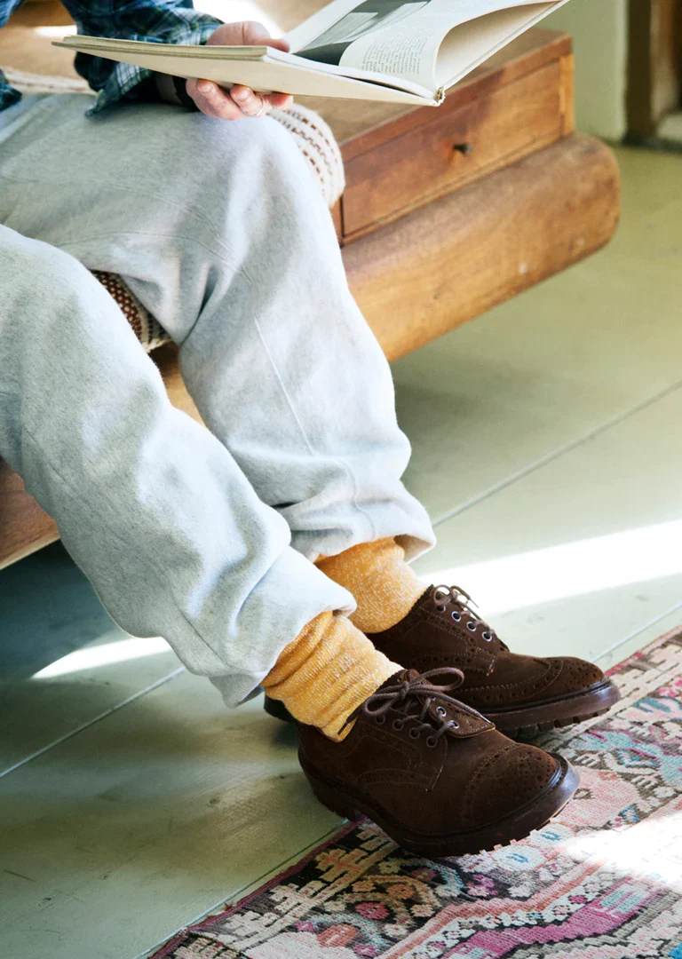 RoToTo Double Face Crew Knit Sock - Orange - Image 7
