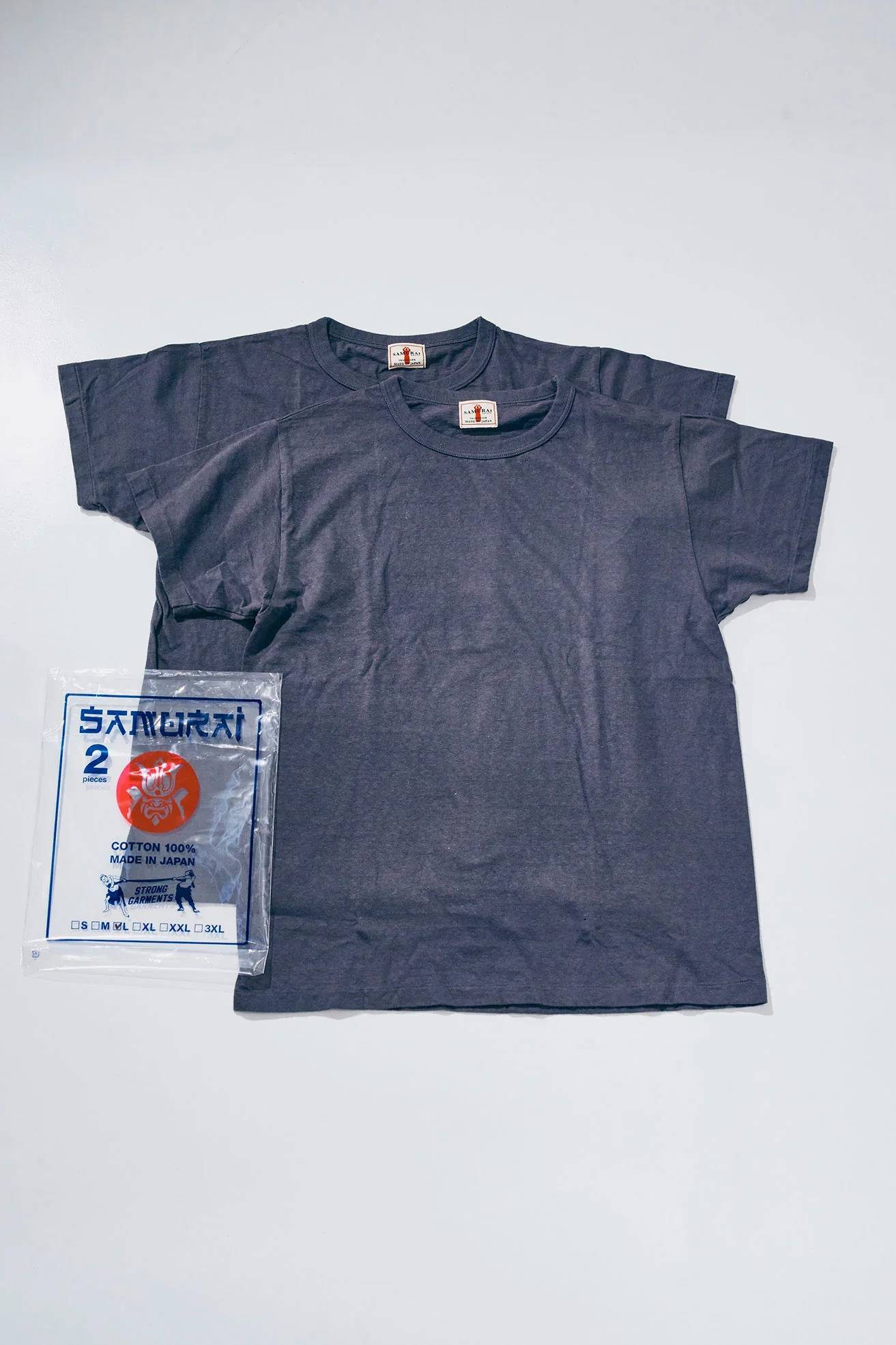 SAMURAI JEANS - Crew Neck 2-Pack T-Shirt Plain - Charcoal Gray