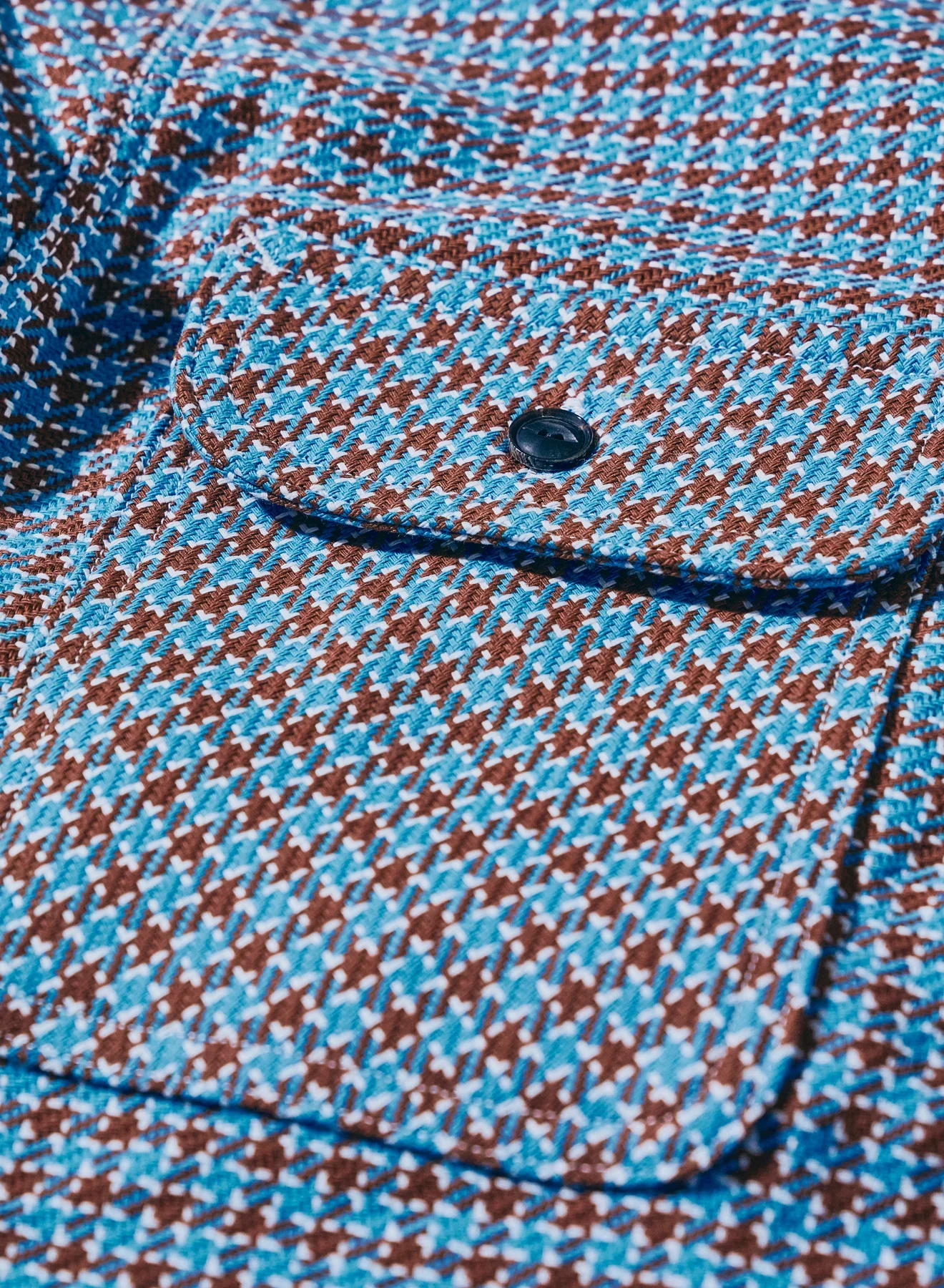 Samurai Jeans [SIN25-02W] Cheese Indigo Heavy Flannel Work Shirt - Light Blue/Brown - Image 3