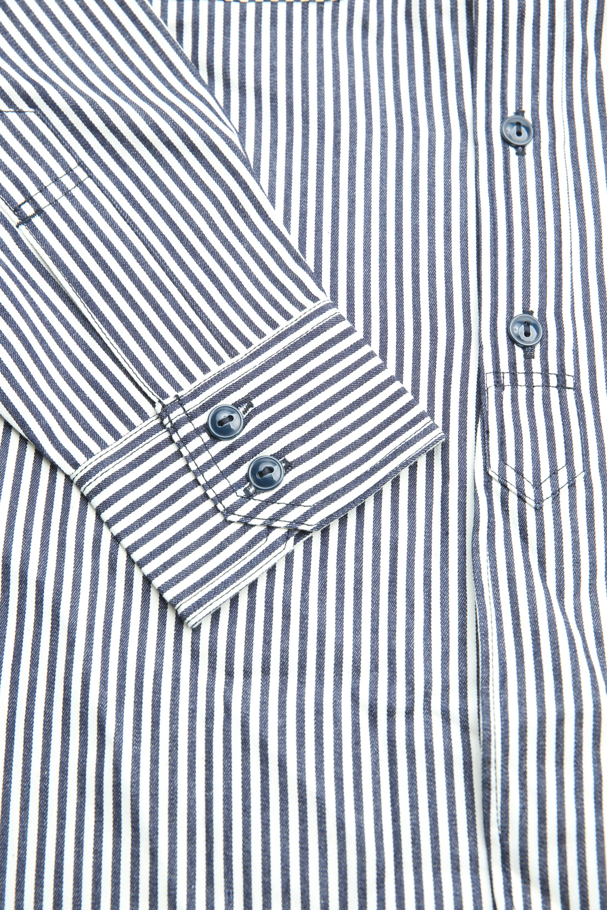 Sassafras Gardening at Night Shirt 6oz Hickory - White/Indigo - Image 3