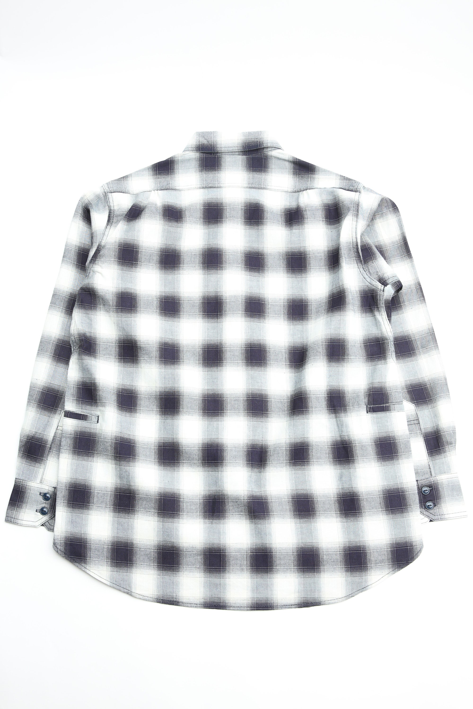 Sassafras Gardening at Night Shirt Indigo Ombre Check - Indigo/Ivory - Image 7