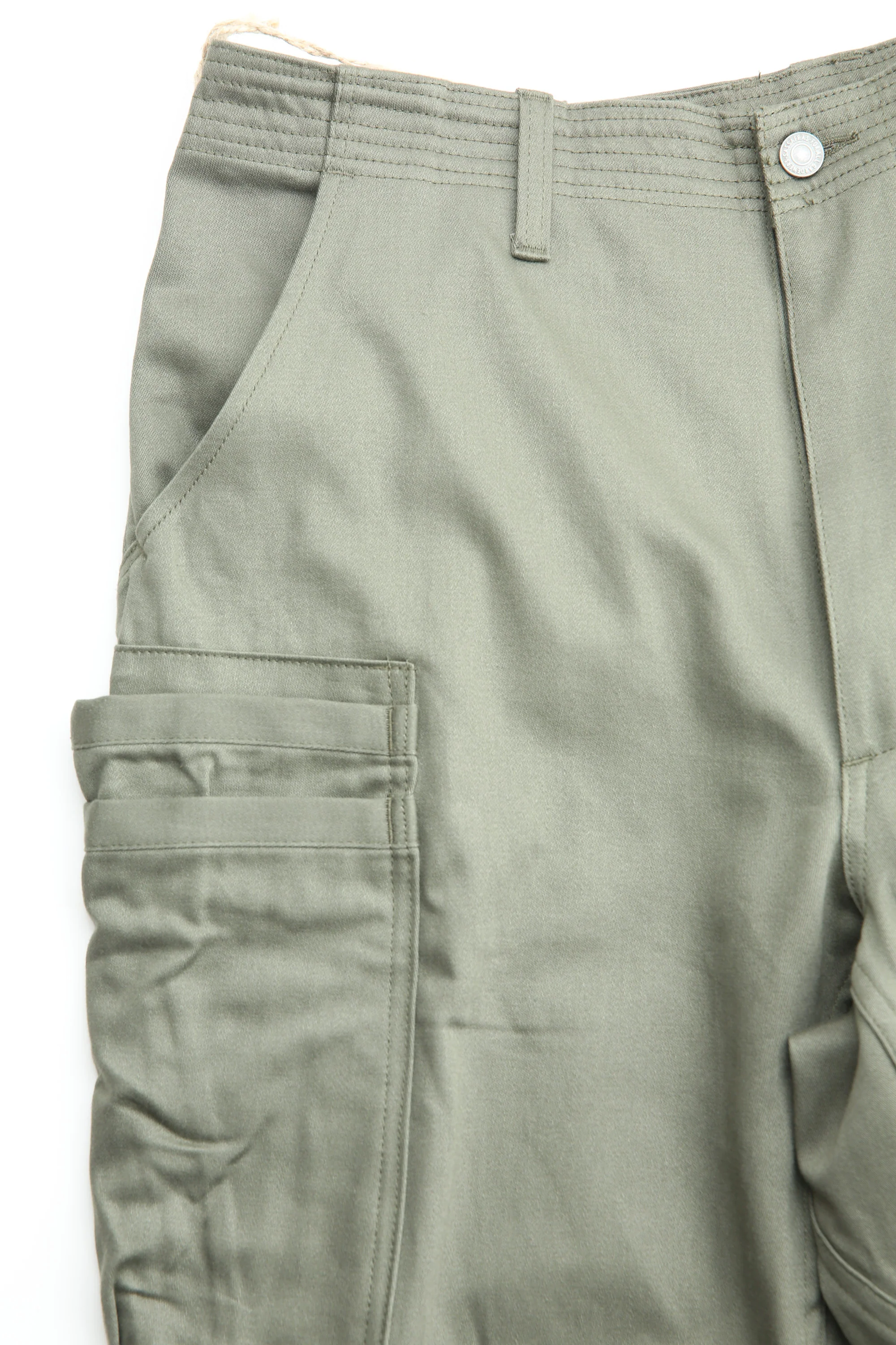 Sassafras Overgrown Pants 4/5 - Olive Military Satin - Image 3
