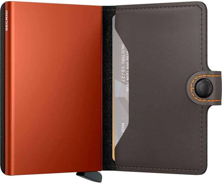 Secrid Slimwallet - Matte Truffle and Orange - Image 3