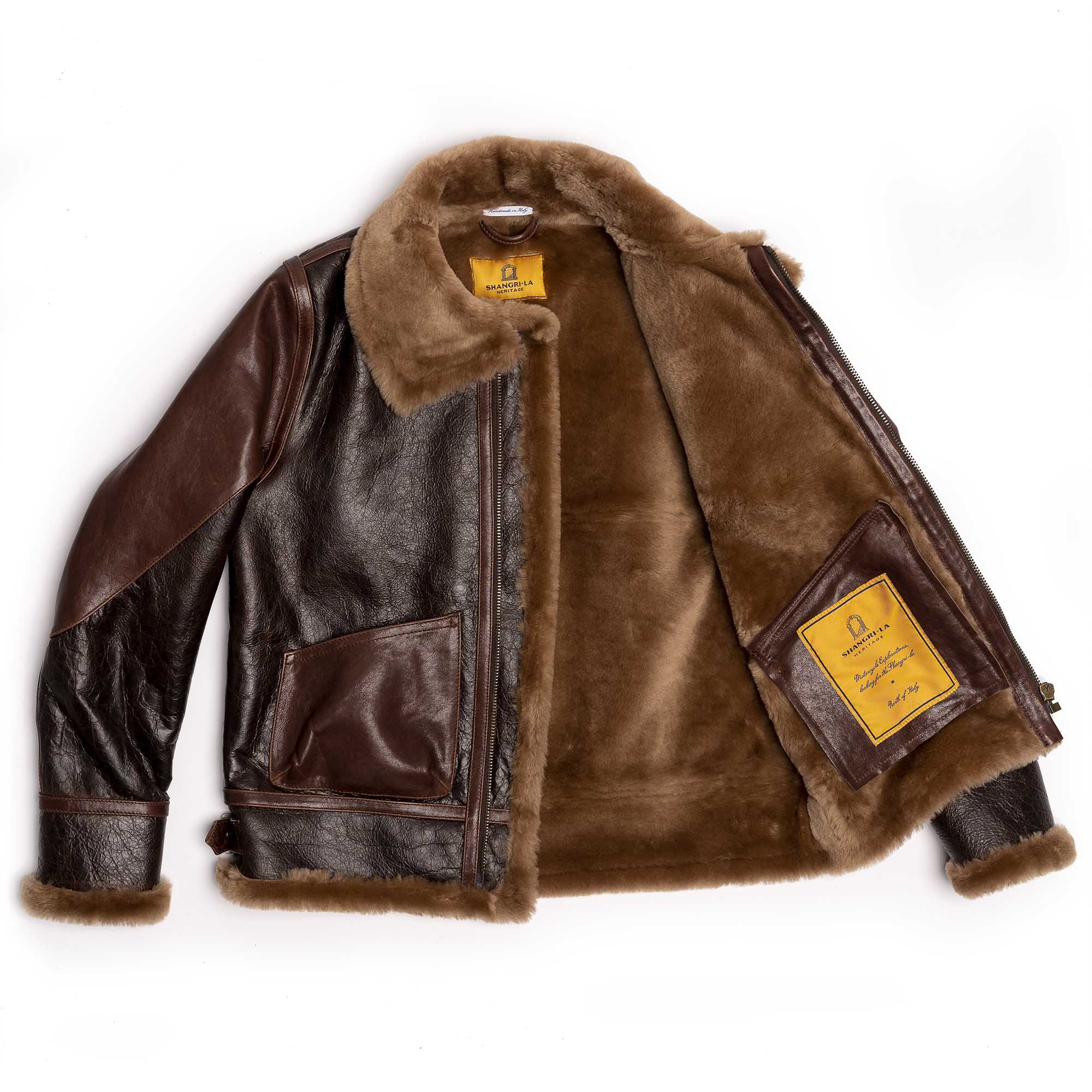 Shangri-la Heritage - "Aviatore" B-3 Seal Brown Shearling Jacket - Image 13