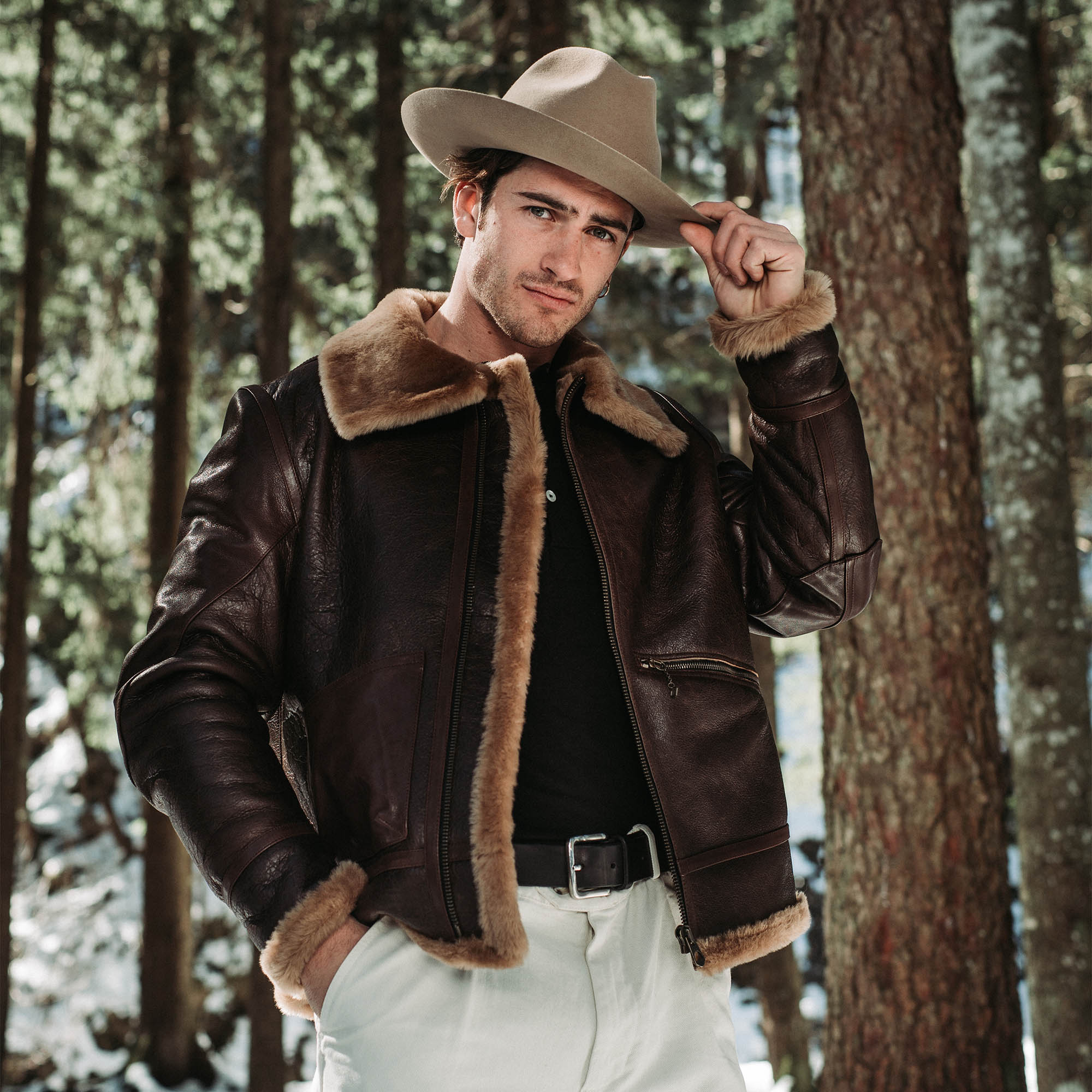 Shangri-la Heritage - "Aviatore" B-3 Seal Brown Shearling Jacket - Image 14