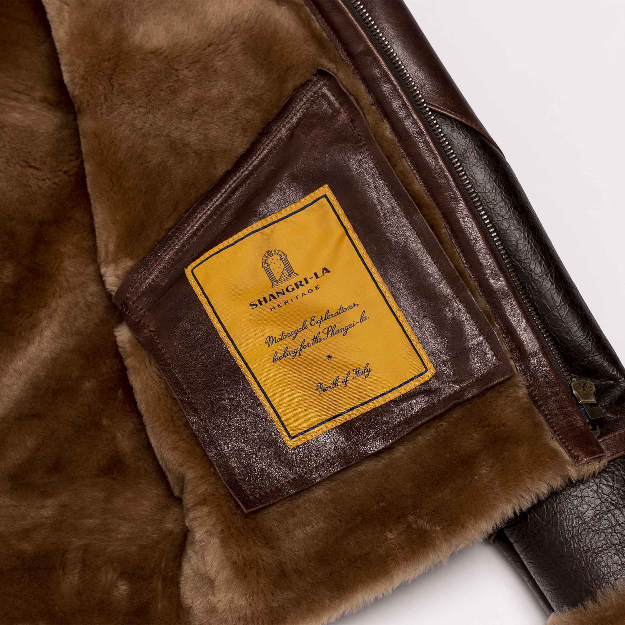Shangri-la Heritage - "Aviatore" B-3 Seal Brown Shearling Jacket - Image 5