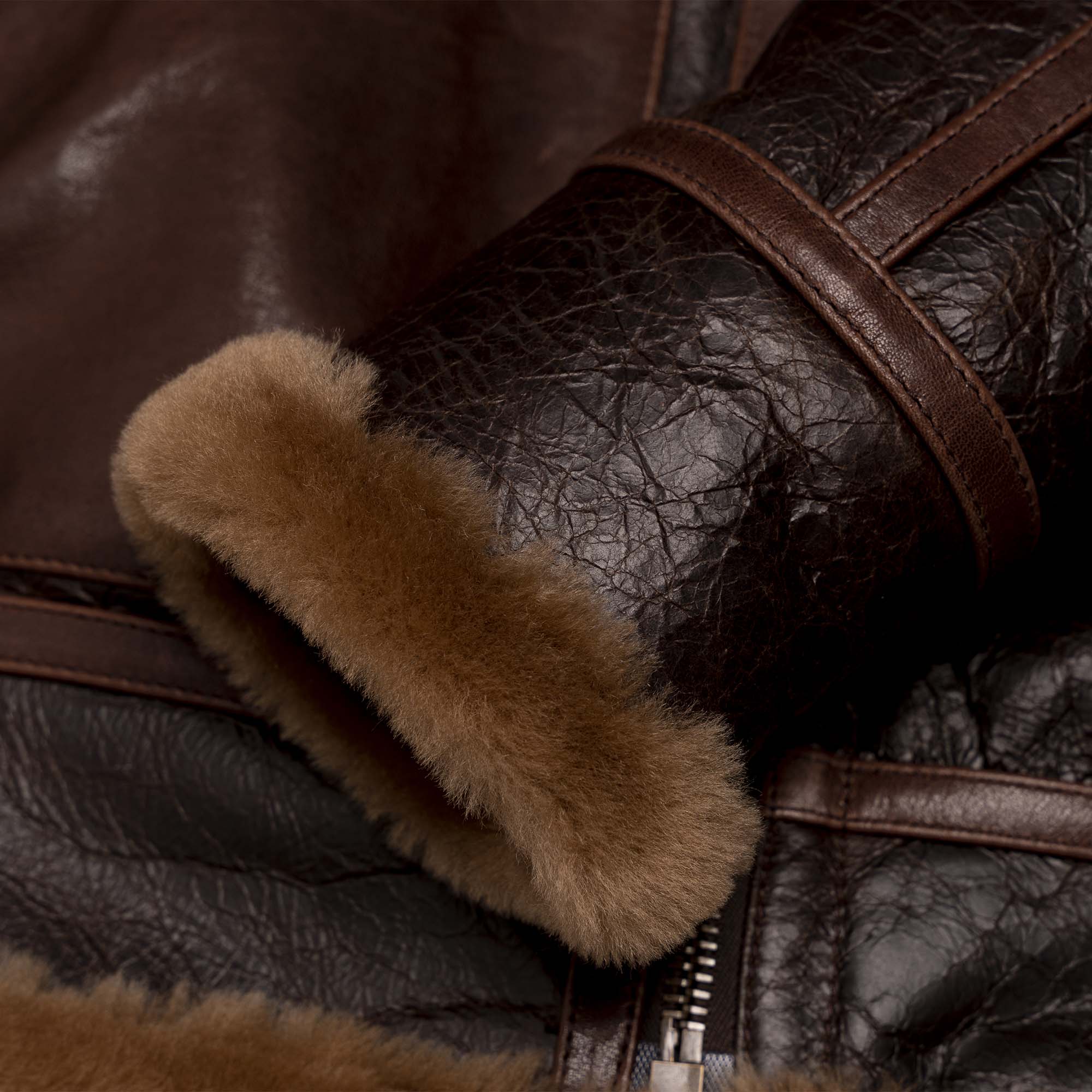 Shangri-la Heritage - "Aviatore" B-3 Seal Brown Shearling Jacket - Image 6