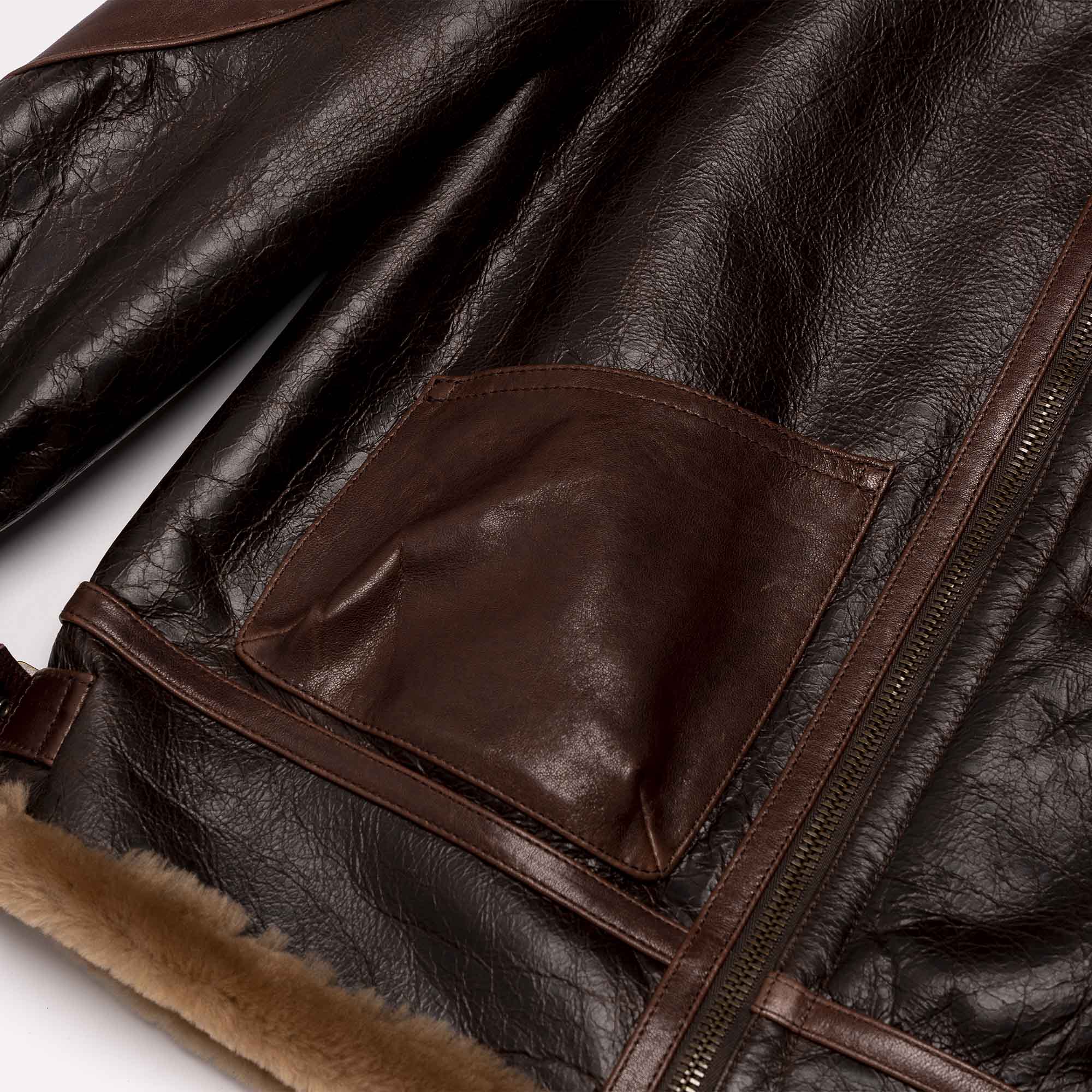 Shangri-la Heritage - "Aviatore" B-3 Seal Brown Shearling Jacket - Image 7