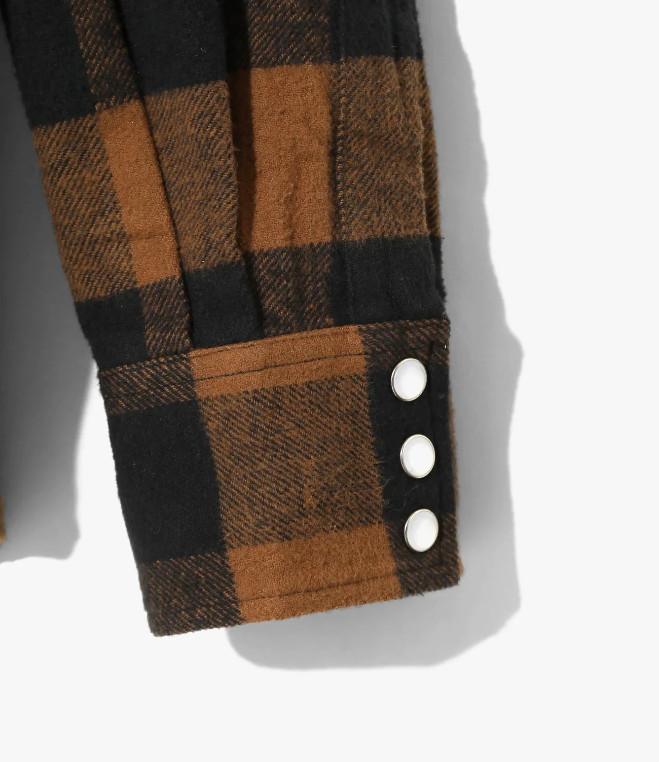South2 West8 Western Shirt Flannel Twill / Buffalo Plaid - Brown / Black - Image 4