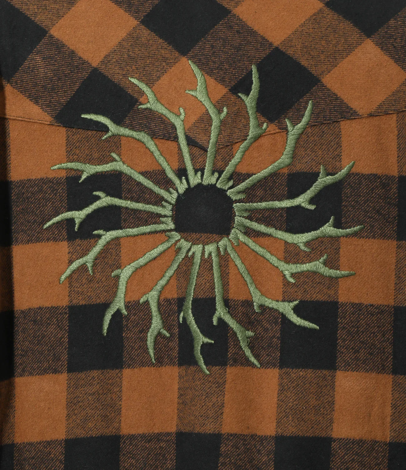 South2 West8 Western Shirt Flannel Twill / Buffalo Plaid - Brown / Black - Image 6