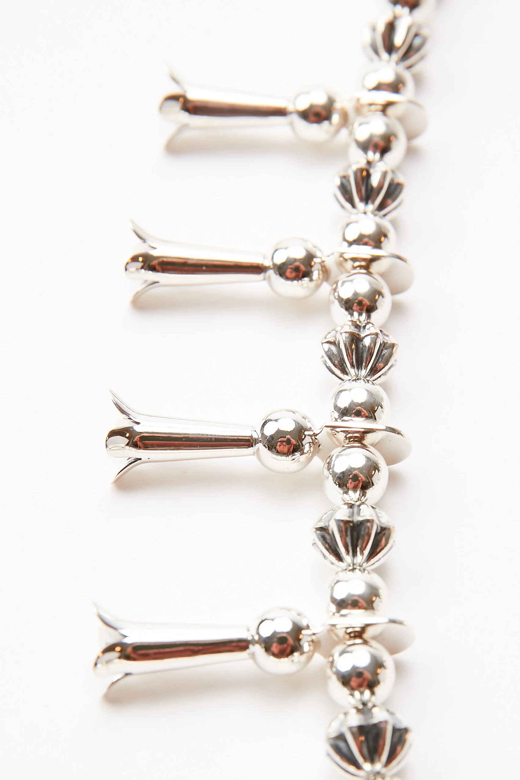 Squash Blossom Turquoise & Sterling Silver Necklace by Kyle Lee-Anderson - Image 5