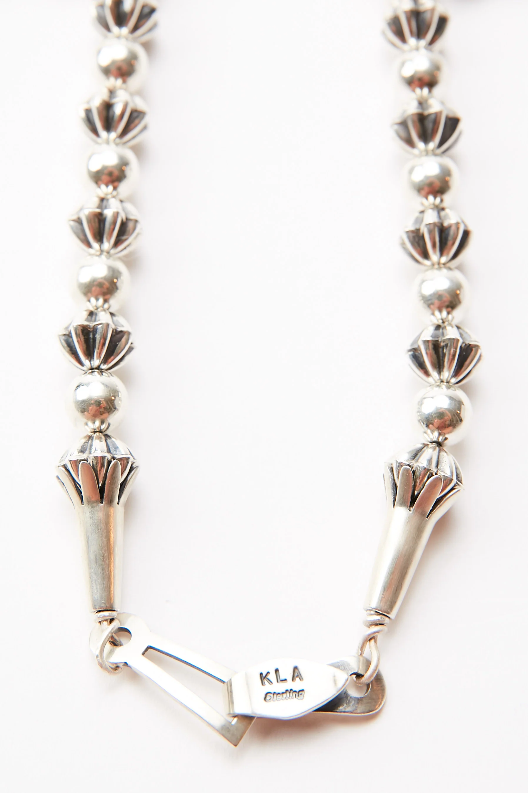 Squash Blossom Turquoise & Sterling Silver Necklace by Kyle Lee-Anderson - Image 7