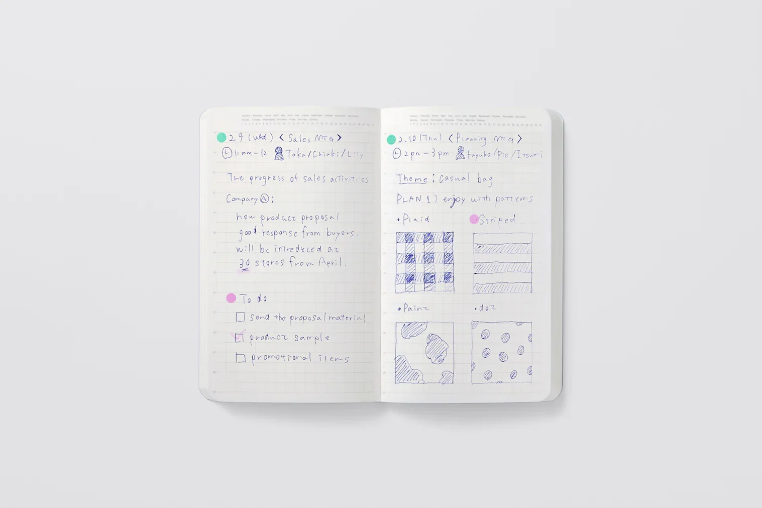 Stalogy A6 Editor's Series 1/2 Year Slim Notebook (Grid Paper Notebook) - Image 4
