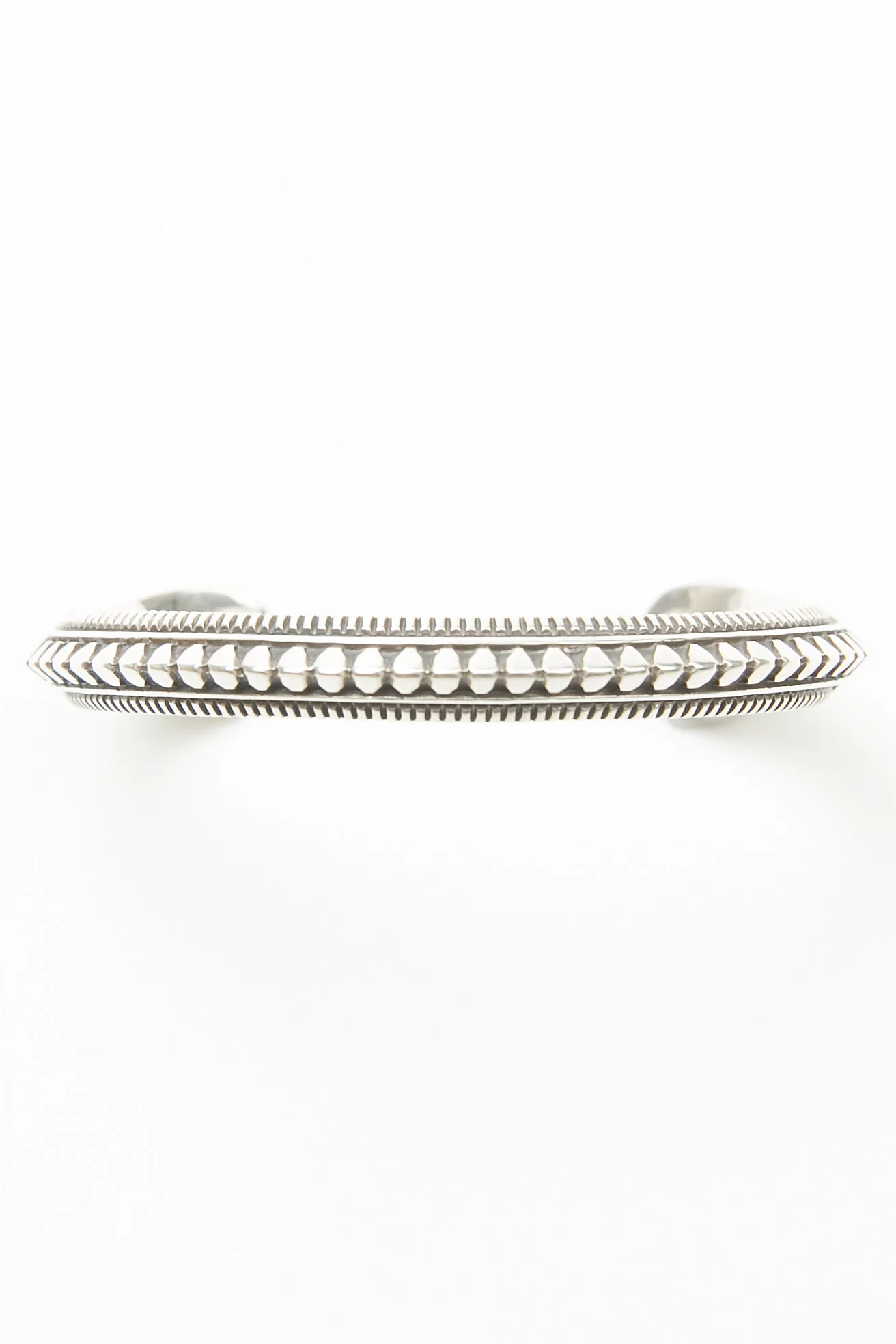 Sterling Silver Triangle Cuff by Lyle Secatero - Mountain | Rain Cuff - Image 2