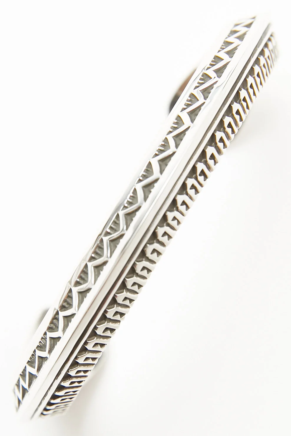 Sterling Silver Triangle Cuff by Lyle Secatero - Protection | River Cuff