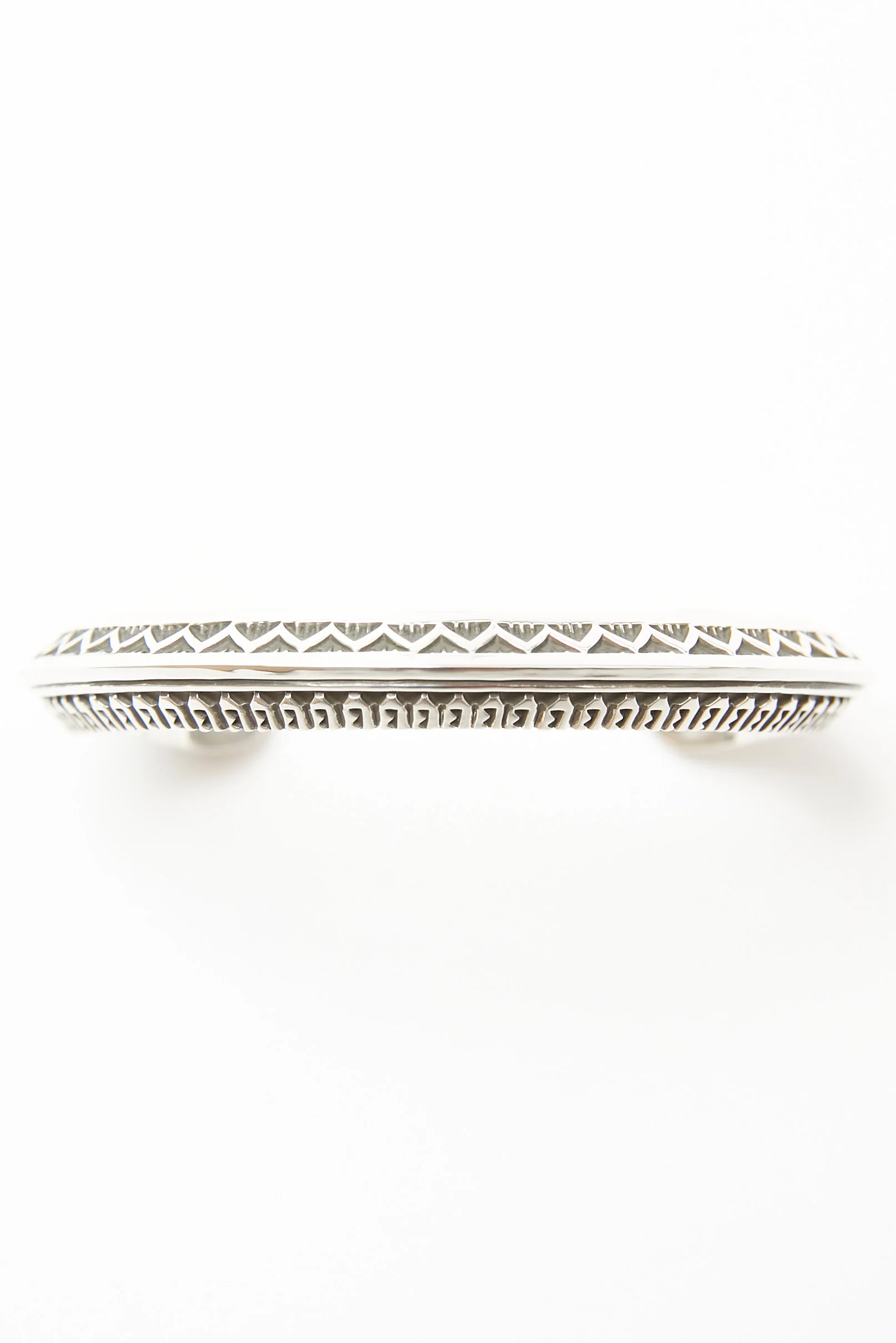 Sterling Silver Triangle Cuff by Lyle Secatero - Protection | River Cuff - Image 2