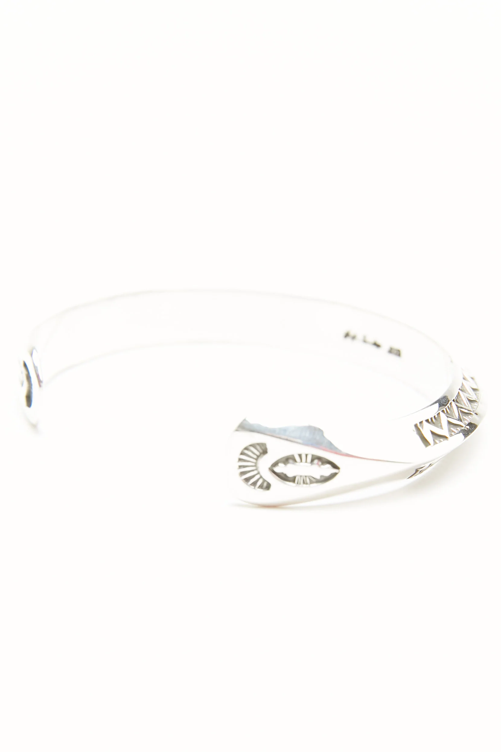 Sterling Silver Triangle Cuff by Lyle Secatero - Protection | River Cuff - Image 3