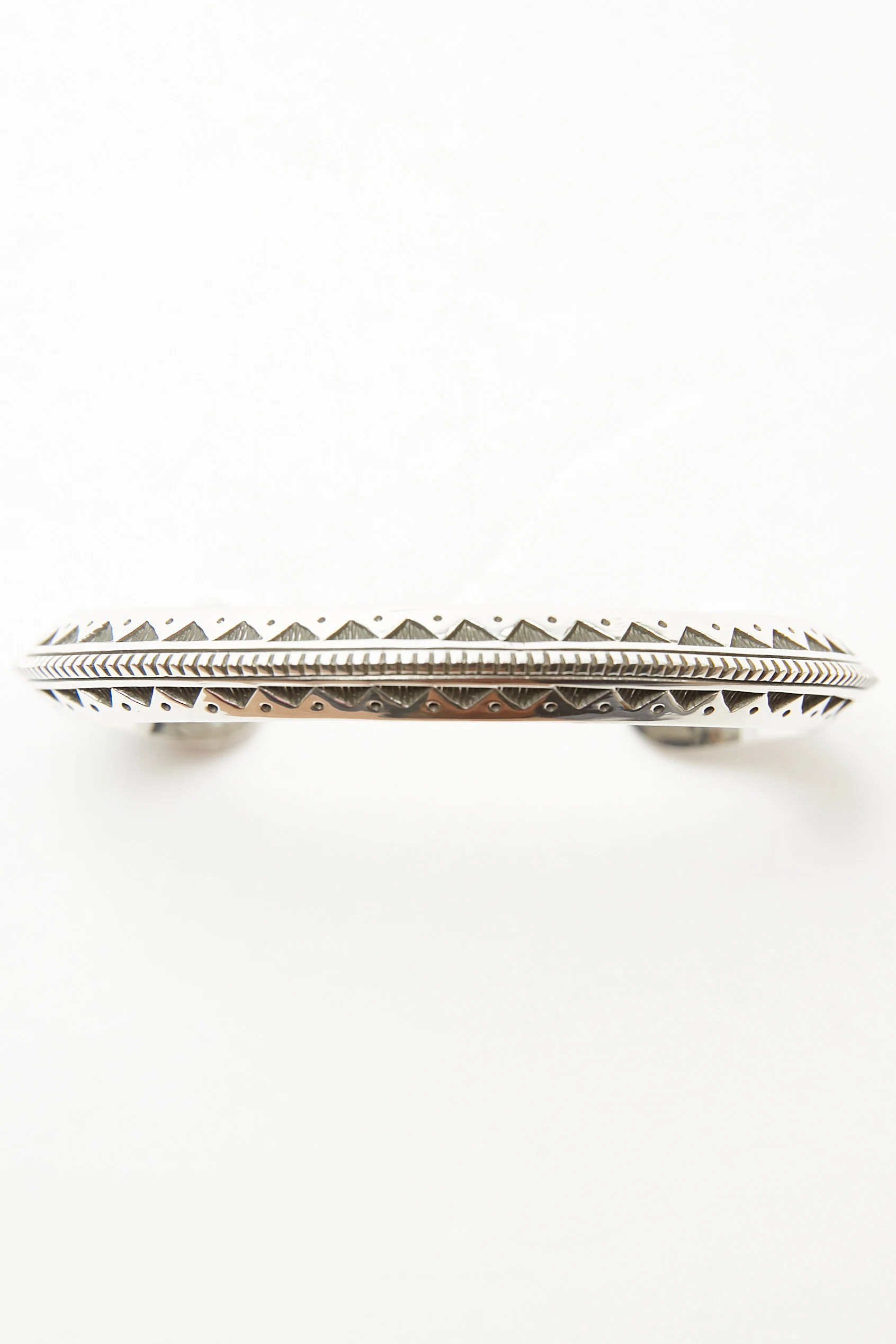 Sterling Silver Triangle Cuff by Lyle Secatero - Abundance & River Cuff - Image 2