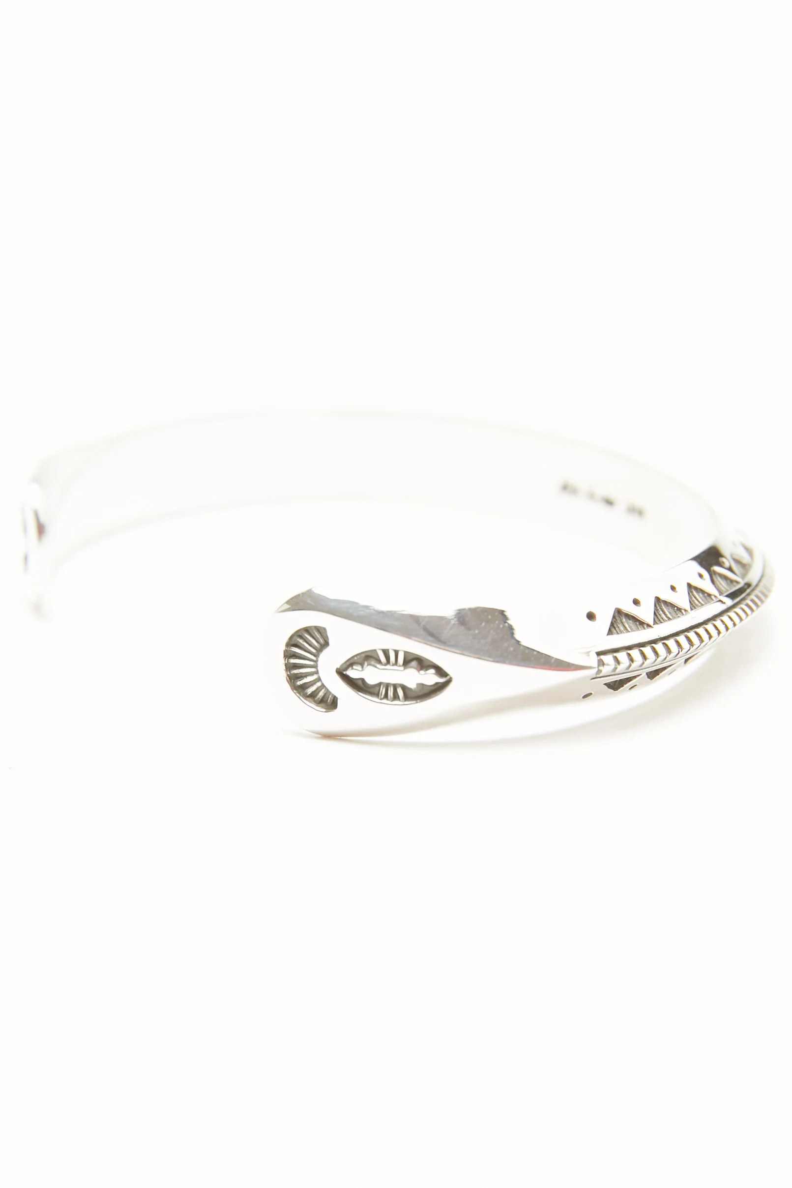Sterling Silver Triangle Cuff by Lyle Secatero - Abundance & River Cuff - Image 3