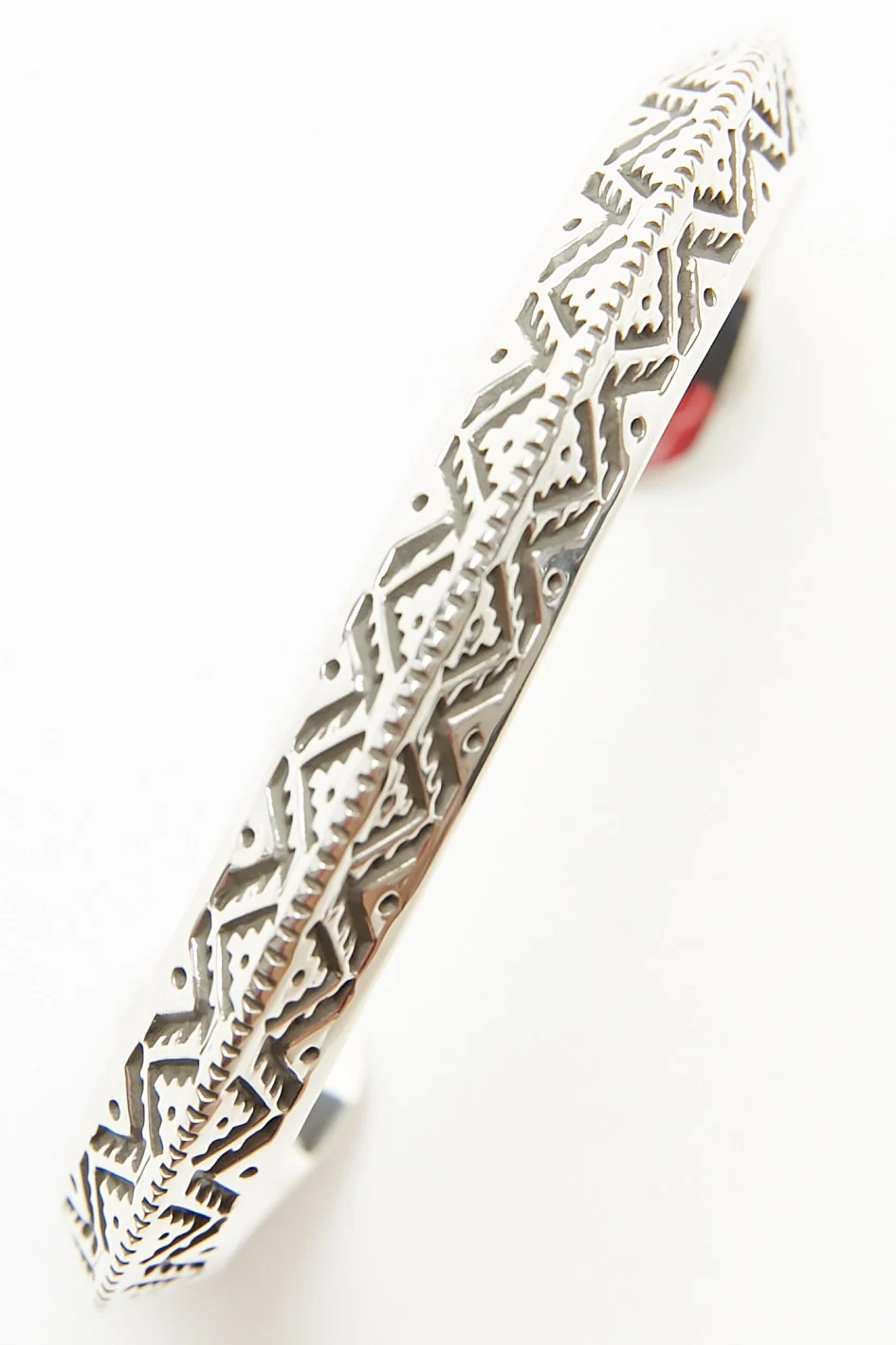 Sterling Silver Triangle Cuff by Lyle Secatero - Abundance & Mountain Cuff