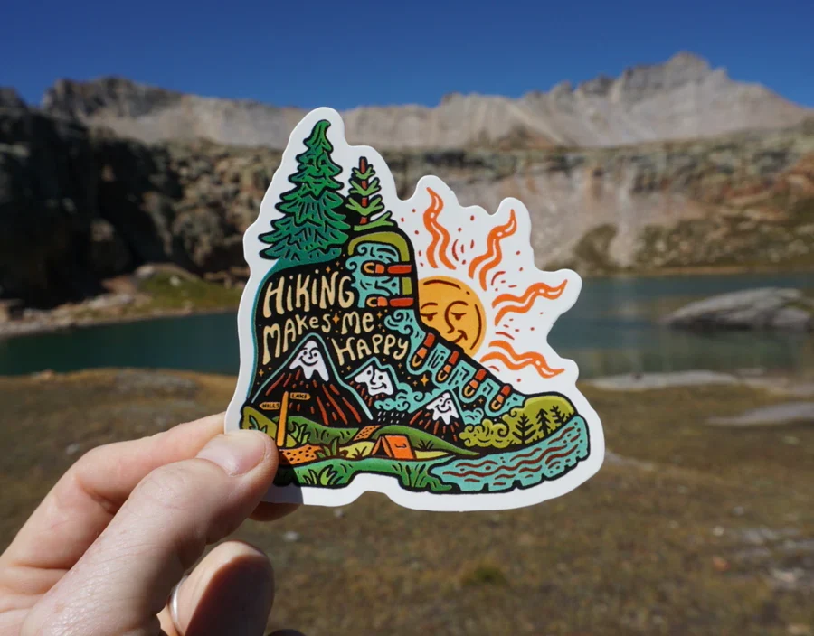 Sticker Art 'Hiking Makes Me Happy' Sticker