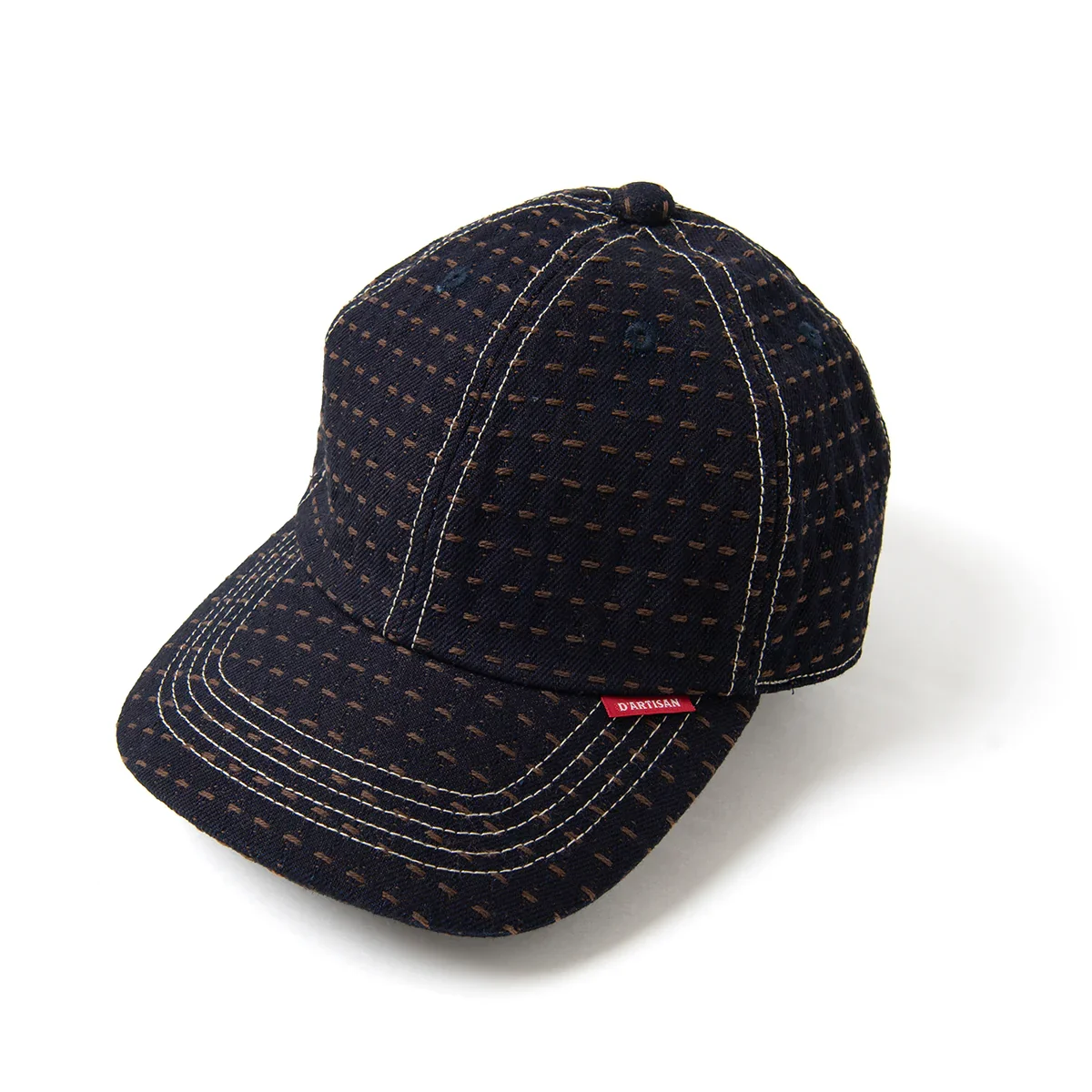 Studio D'artisan [D7578] Kakishibu-Dyed Sashiko Denim Cap