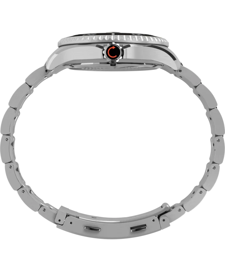 Timex® - Deepwater Meridian 200 44mm Stainless Steel Bracelet Watch - Black - Image 2
