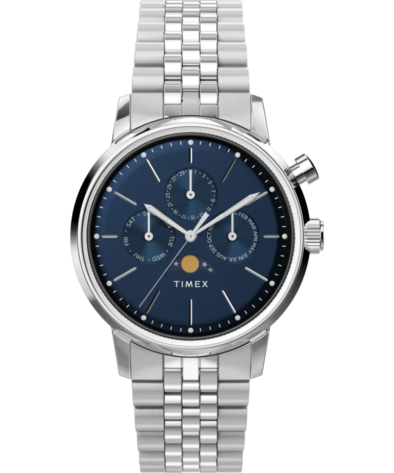 Timex Marlin® Moon Phase Watch - Blue / Silver