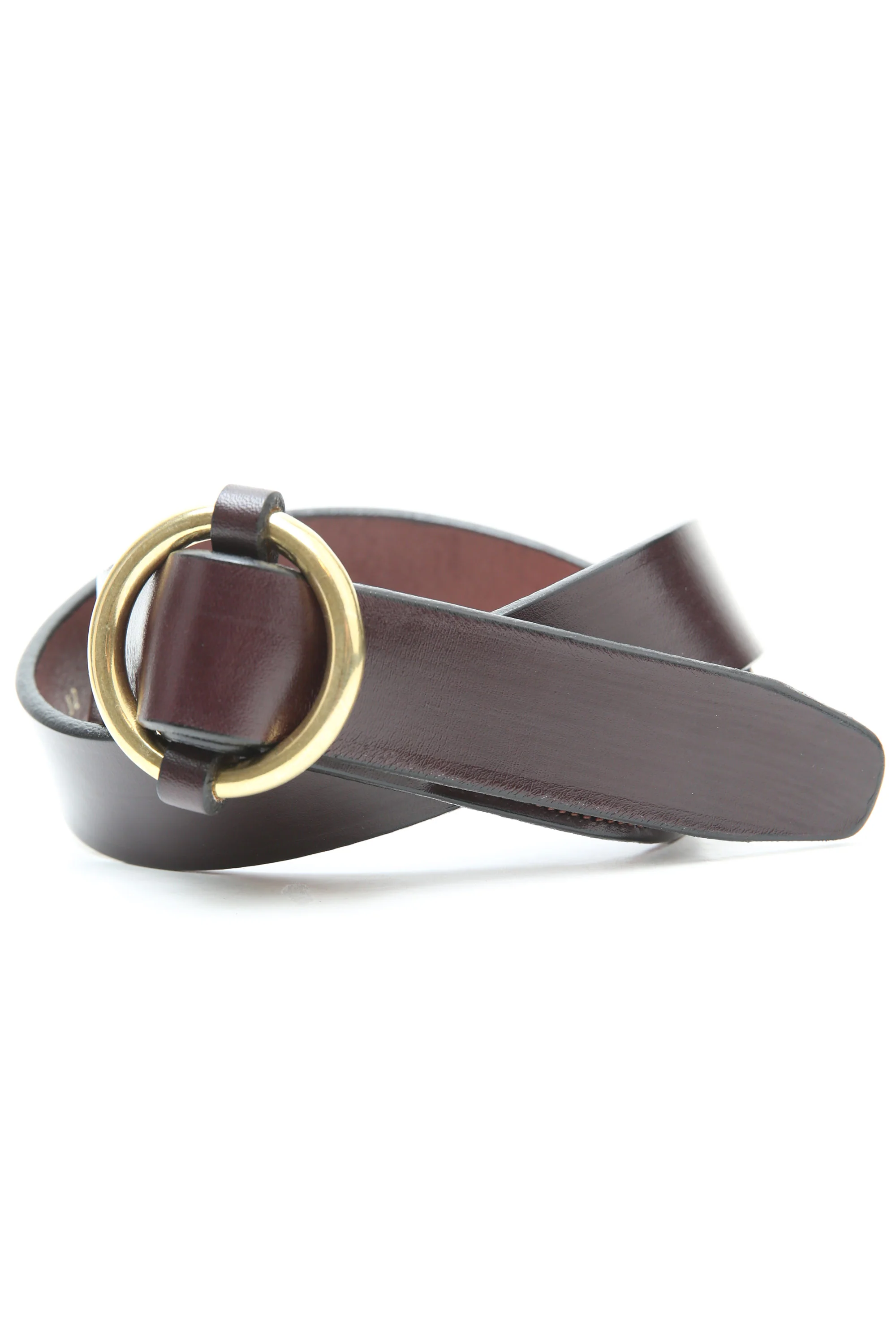 Tory Leather 1.25" BRIDLE LEATHER O-RING BELT - HAVANA (2611)
