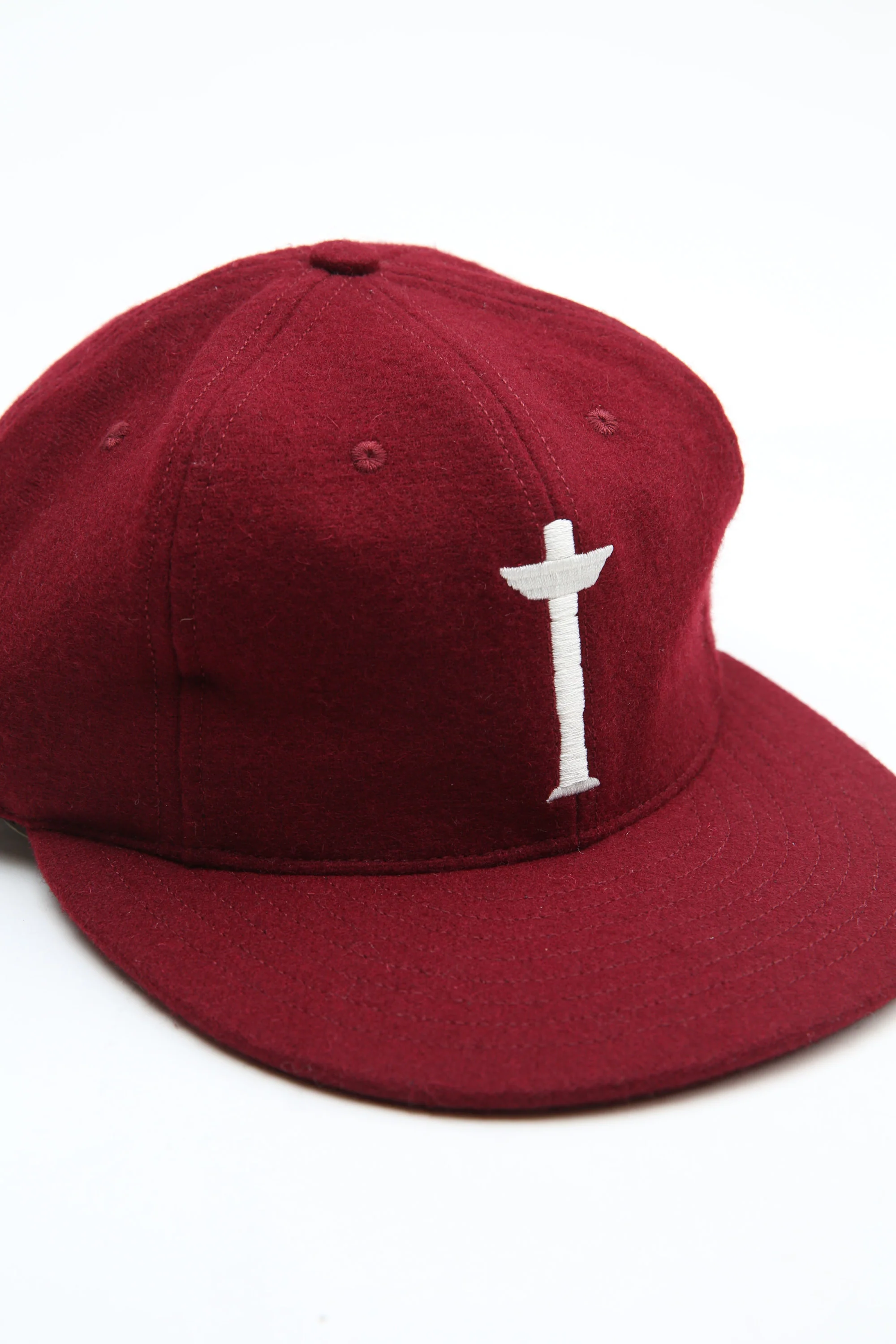 Ebbets x Totem Brand Co. Cap - Burgundy Wool - EXCLUSIVE - Image 2