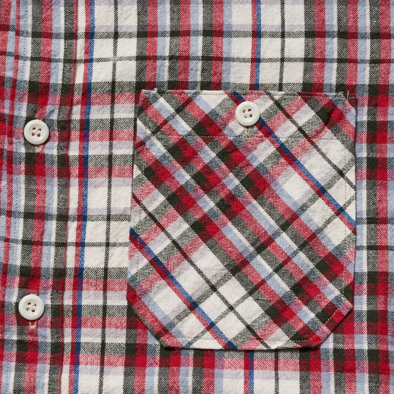 Warehouse & Co. 3056 Short Sleeve Check Work Shirts -  B-1 BLUE - Image 3