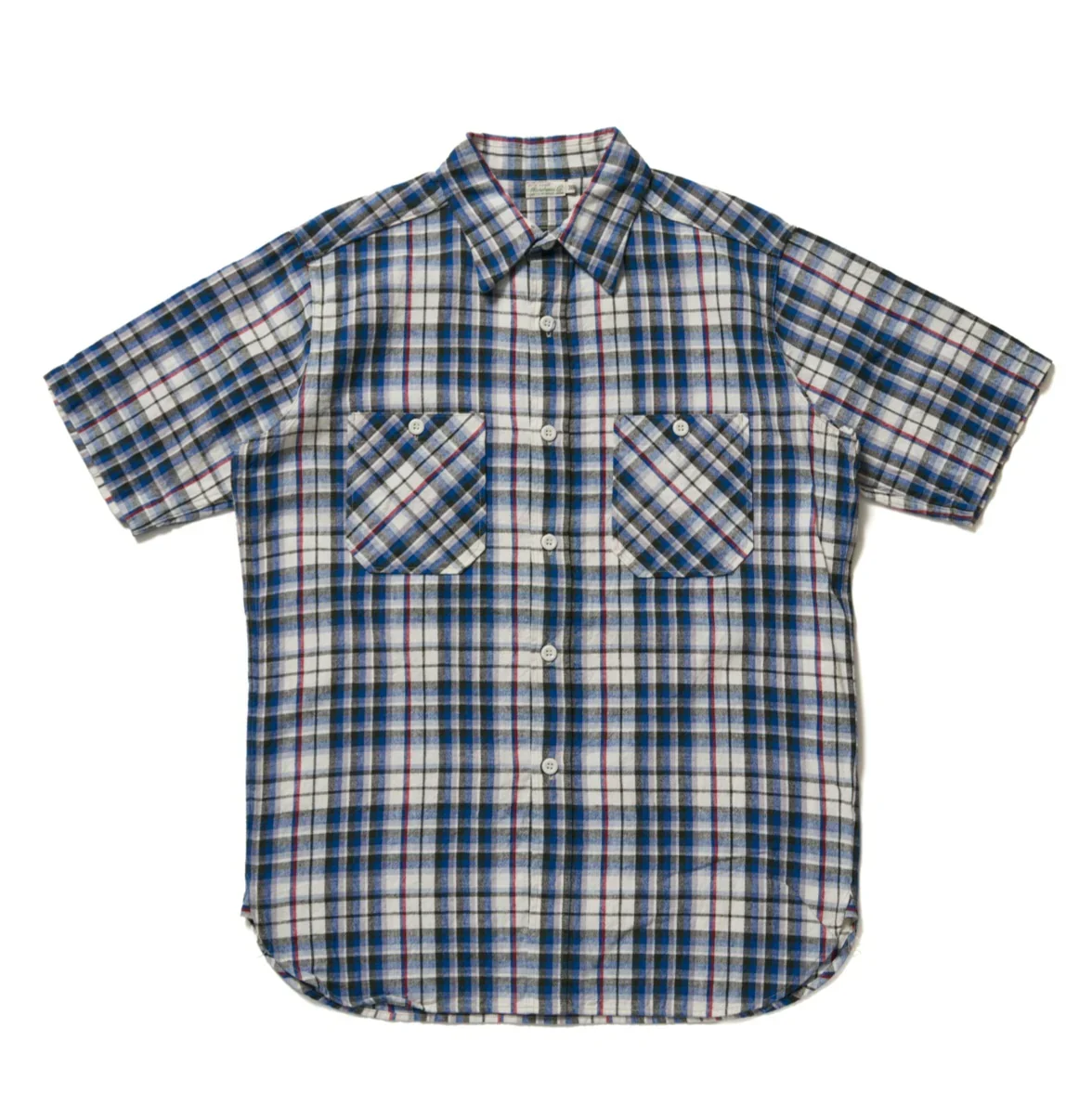 Warehouse & Co. 3056 Short Sleeve Check Work Shirts -  B-1 BLUE