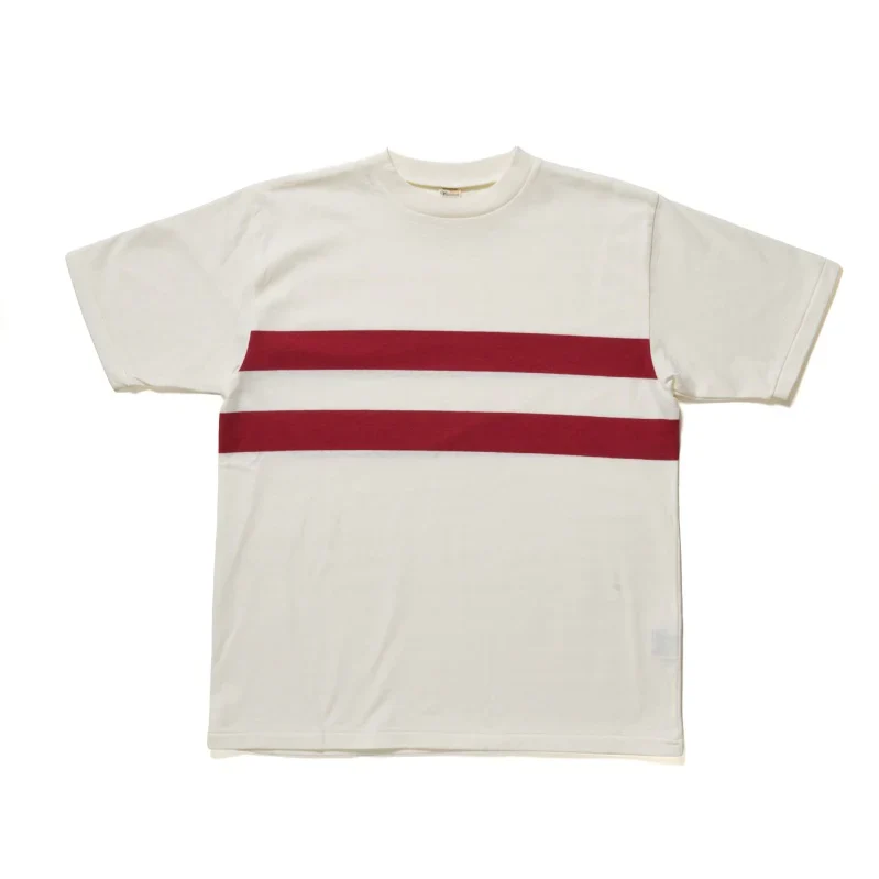 Warehouse & Co. 4112 Panel Border T (B) - Off/Bordeaux