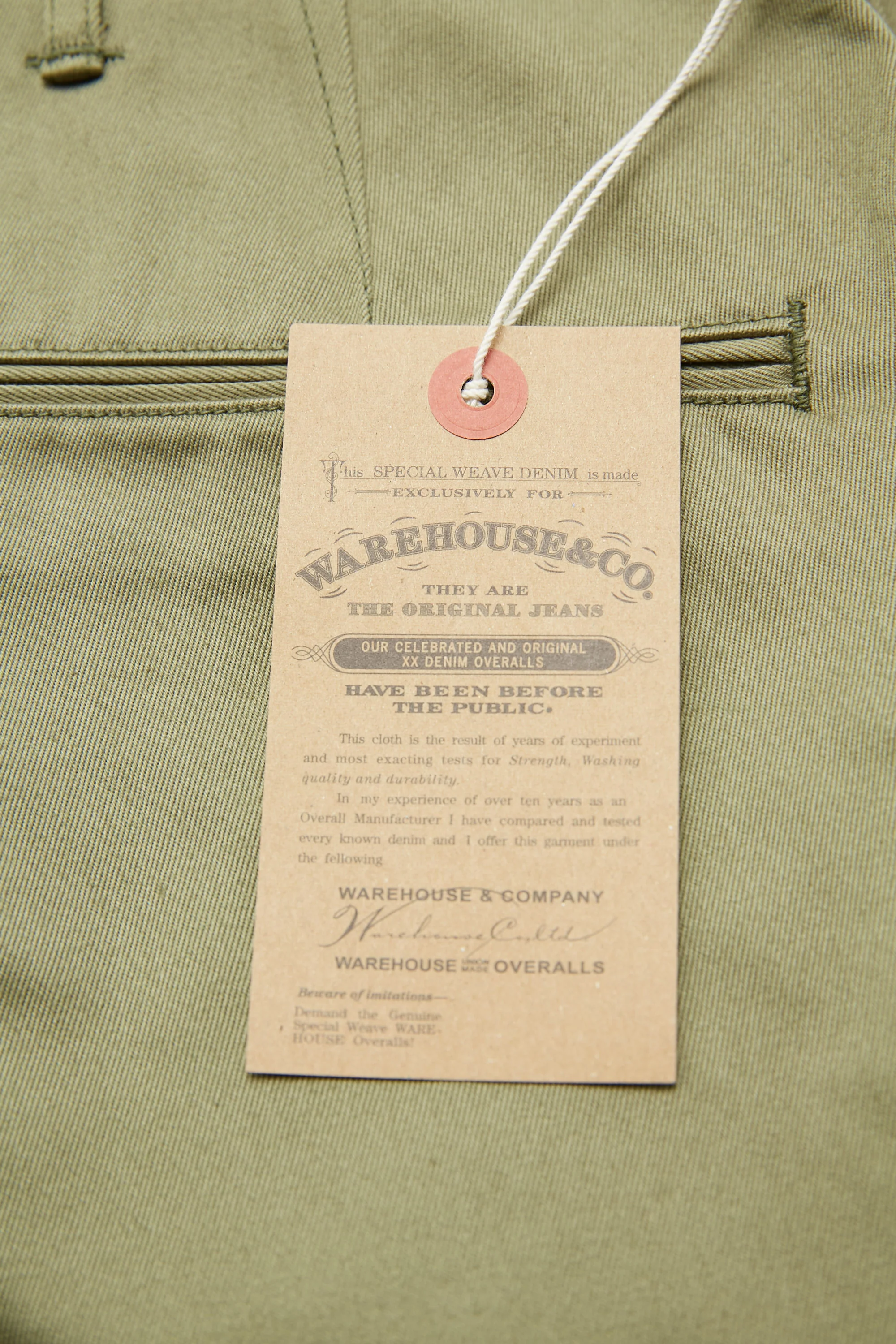 Warehouse & Co. Lot 1082 - Duck Digger Chinos - West Point Green - Image 10