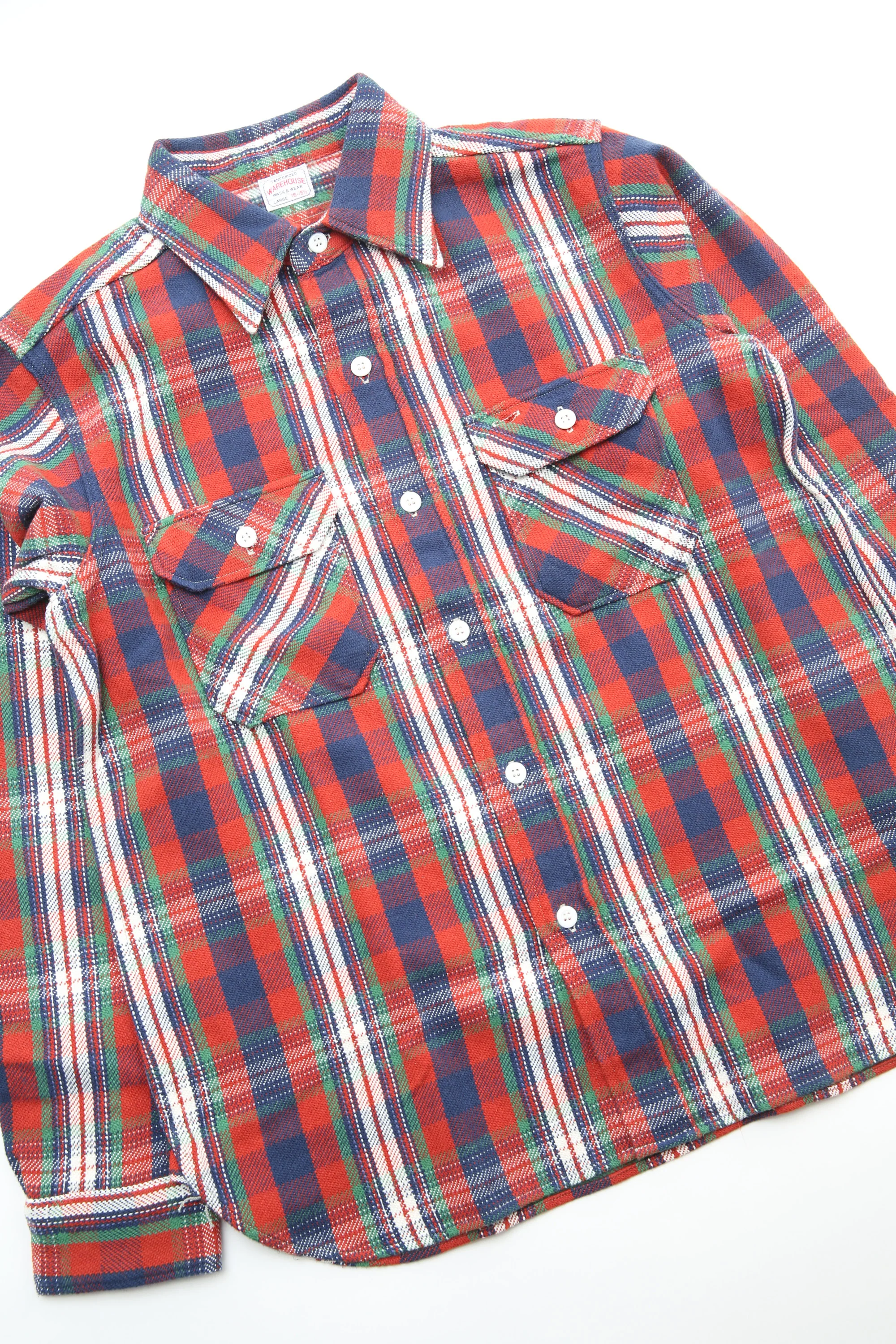 Warehouse & Co. Lot 3104 Flannel Shirts (Pattern D) - Red (One Wash) - Image 7