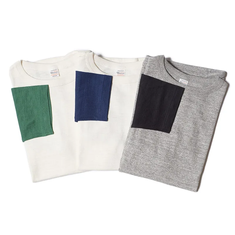 Warehouse & Co. Lot 4800 - Baseball Tee Plain - Cream/Light Green - Image 4