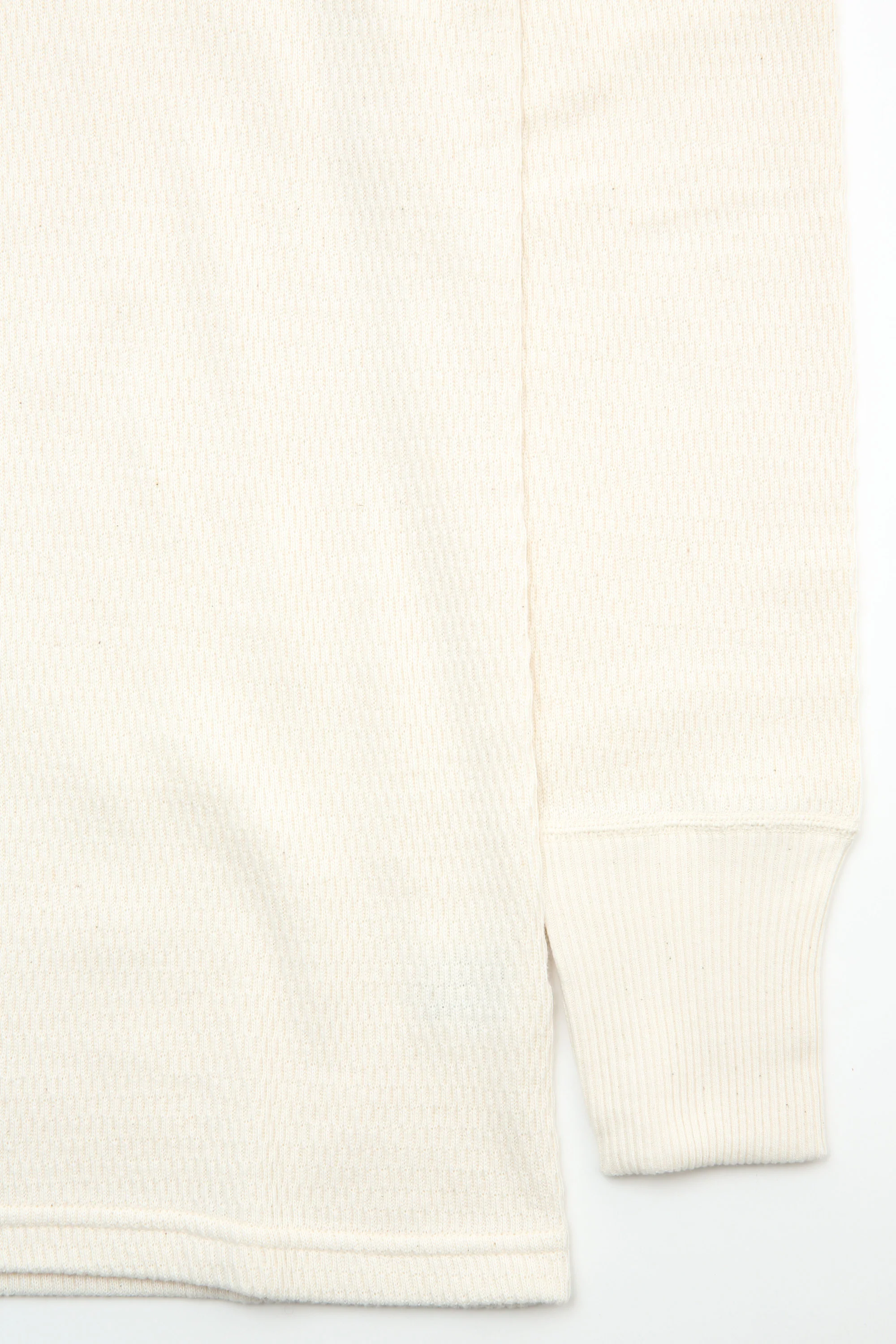 Warehouse & Co. Lot 5903 4-Needle Crew Neck Waffle Long Sleeve Tee - Natural - Image 3